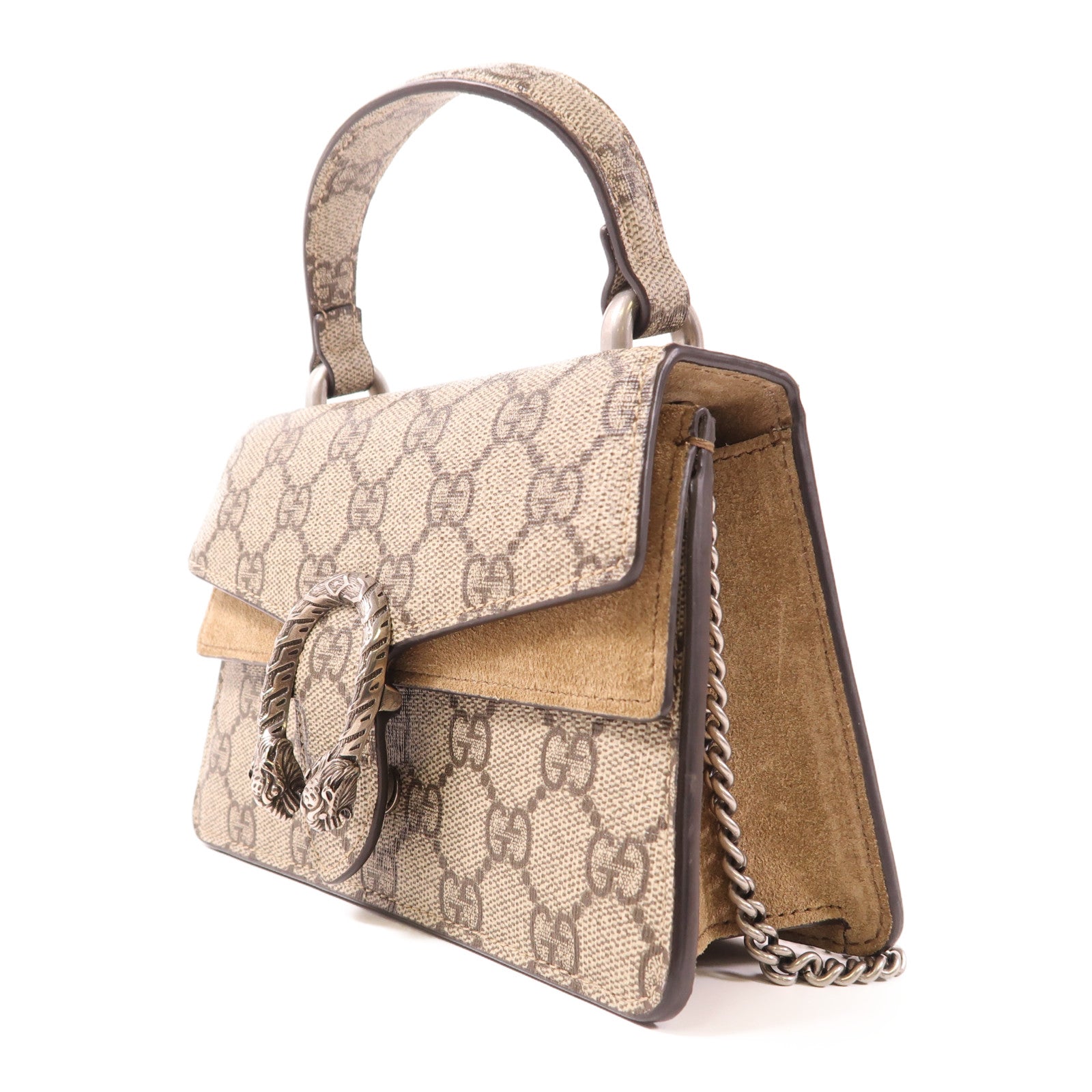 GUCCI GG SHW 2 Way Bag 752029 Coated Canvas Brown