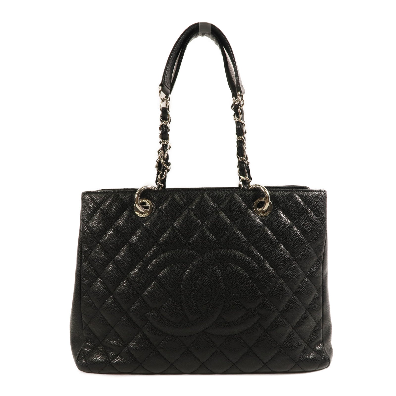 CHANEL 牛皮皮革GST Grand Shopping Tote Bag銀扣肩背袋/手挽袋