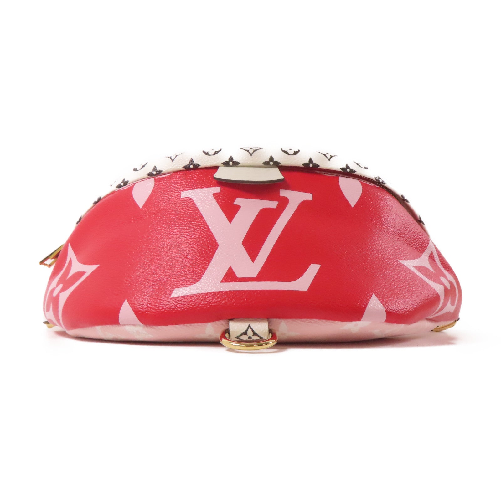 LOUIS VUITTON Monogram Giant Bum Bag金扣腰包紅色/粉紅色/白色