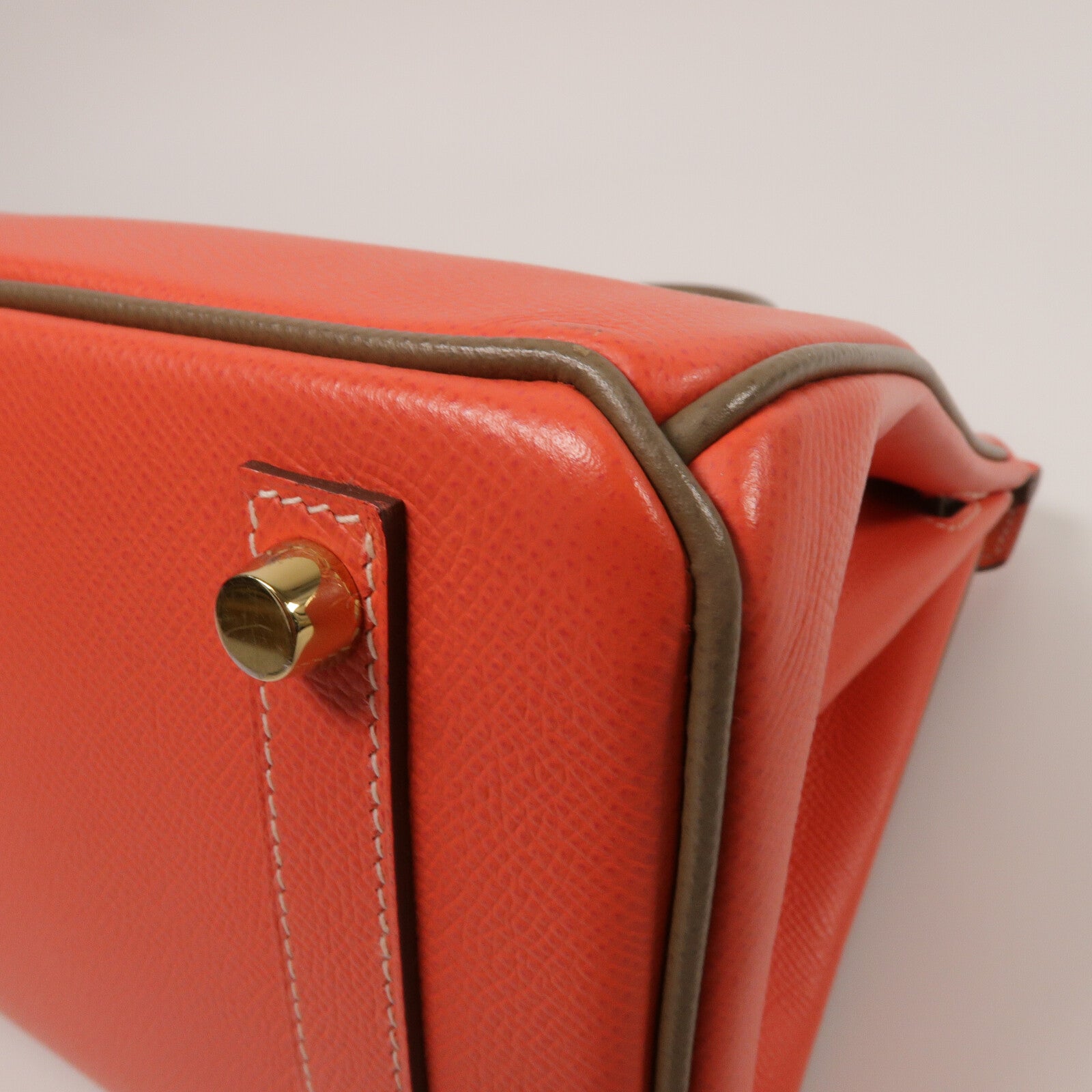 HERMES Epsom皮革Birkin 25手挽袋Rose Jaipur/Etoupe