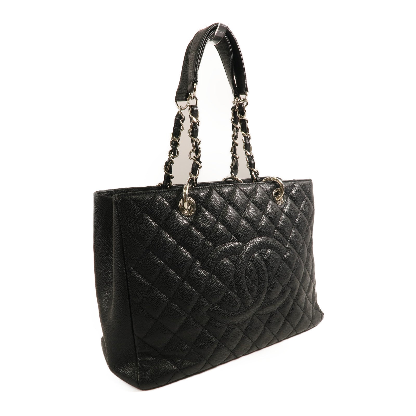 CHANEL 牛皮皮革GST Grand Shopping Tote Bag銀扣肩背袋/手挽袋