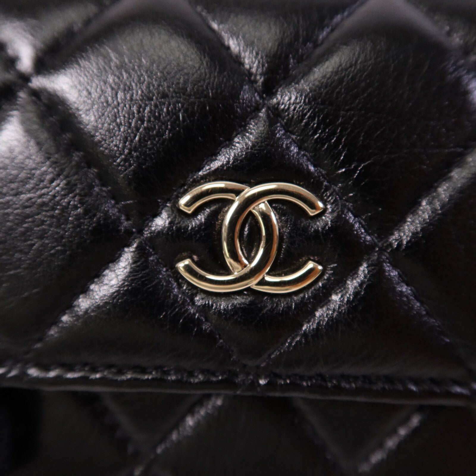 CHANEL 【激減優惠】羊皮皮革Shoulder Bag金扣肩背袋