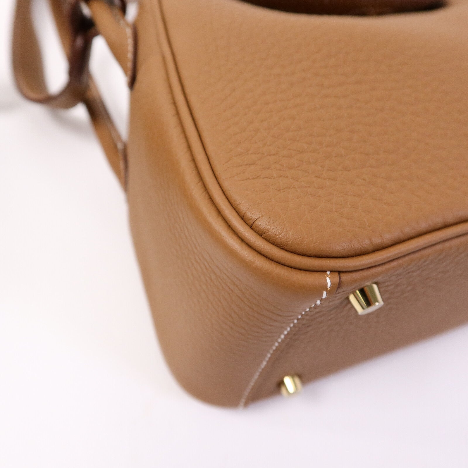 HERMES Clemence皮革Mini Lindy肩背袋Gold