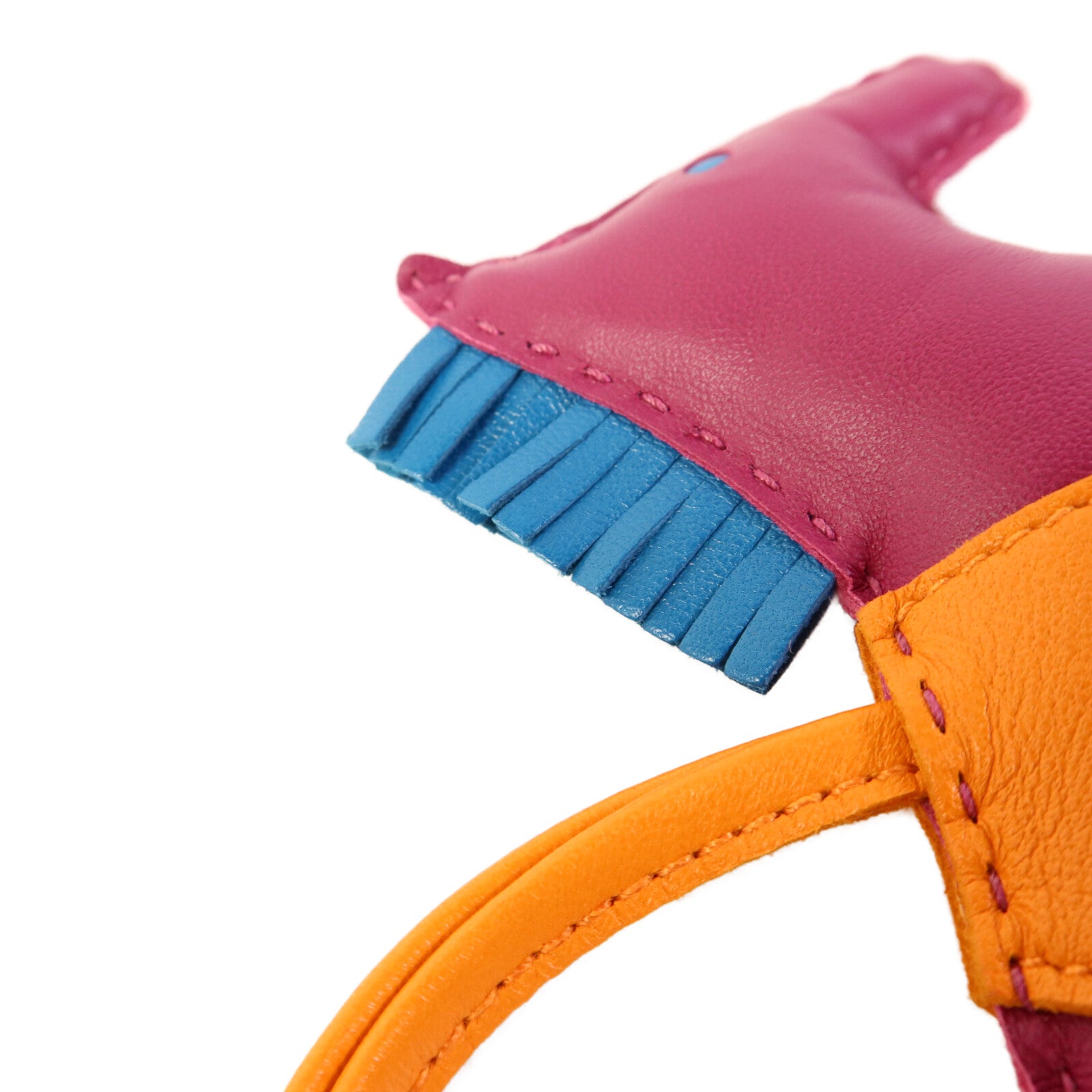 HERMES Milo皮革Rodeo MM掛飾Orange/Purple