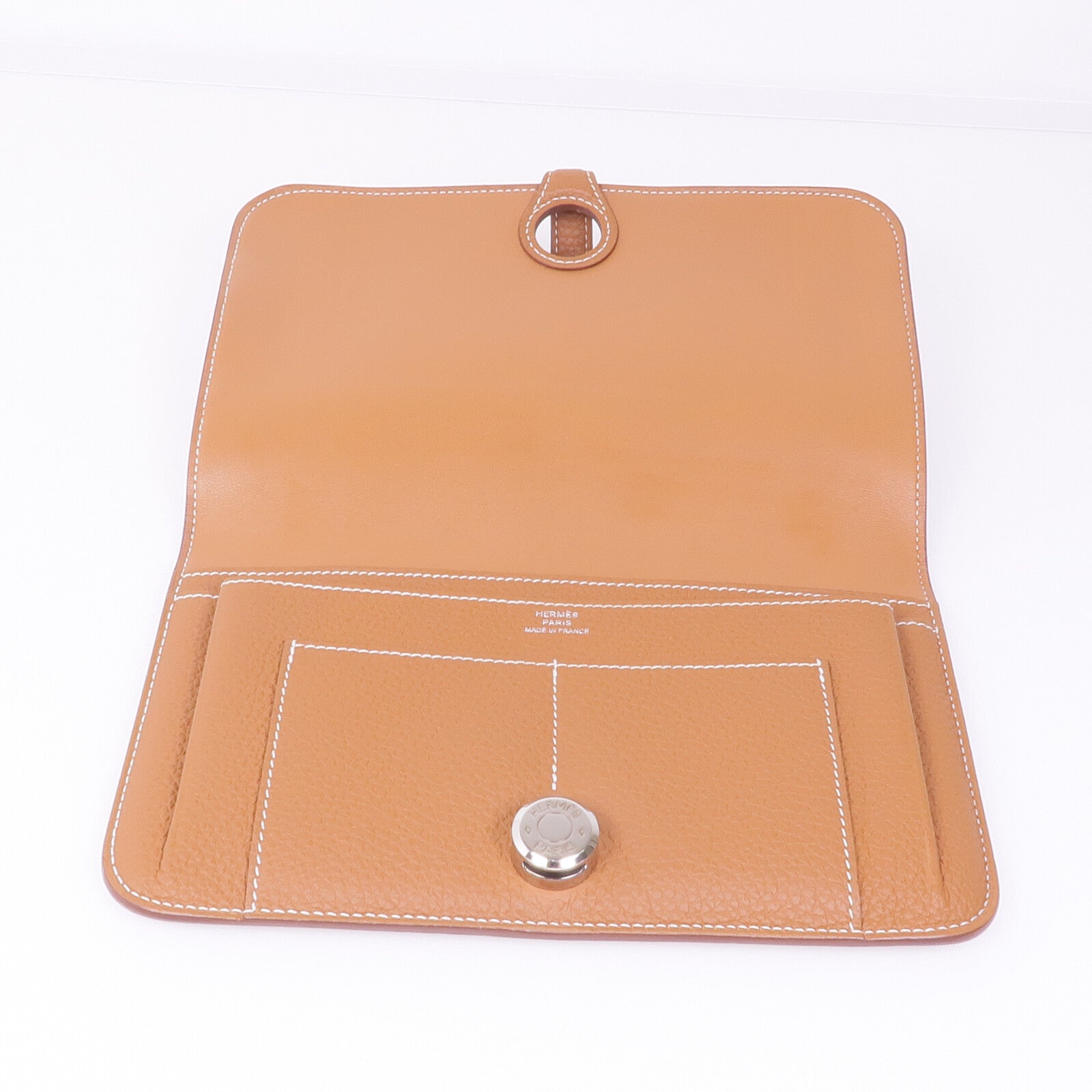 HERMES Clemence皮革Dogon GM銀扣掛飾Gold