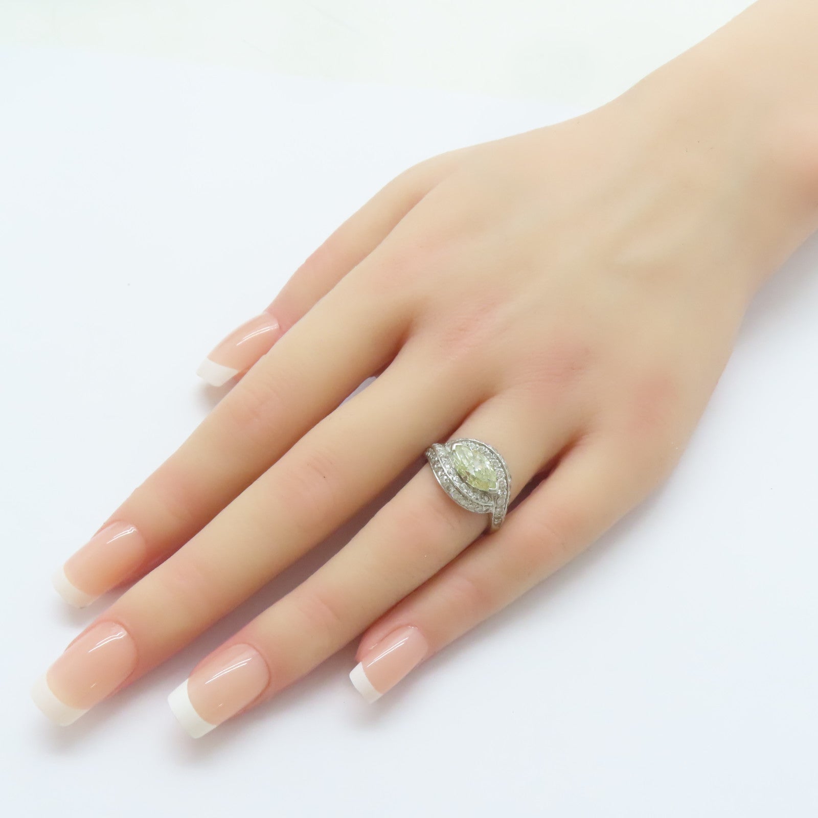 JEWELRY PT900鉑金Diamond Ring 1.735ct/1.00ct鑚石戒指US#6.75