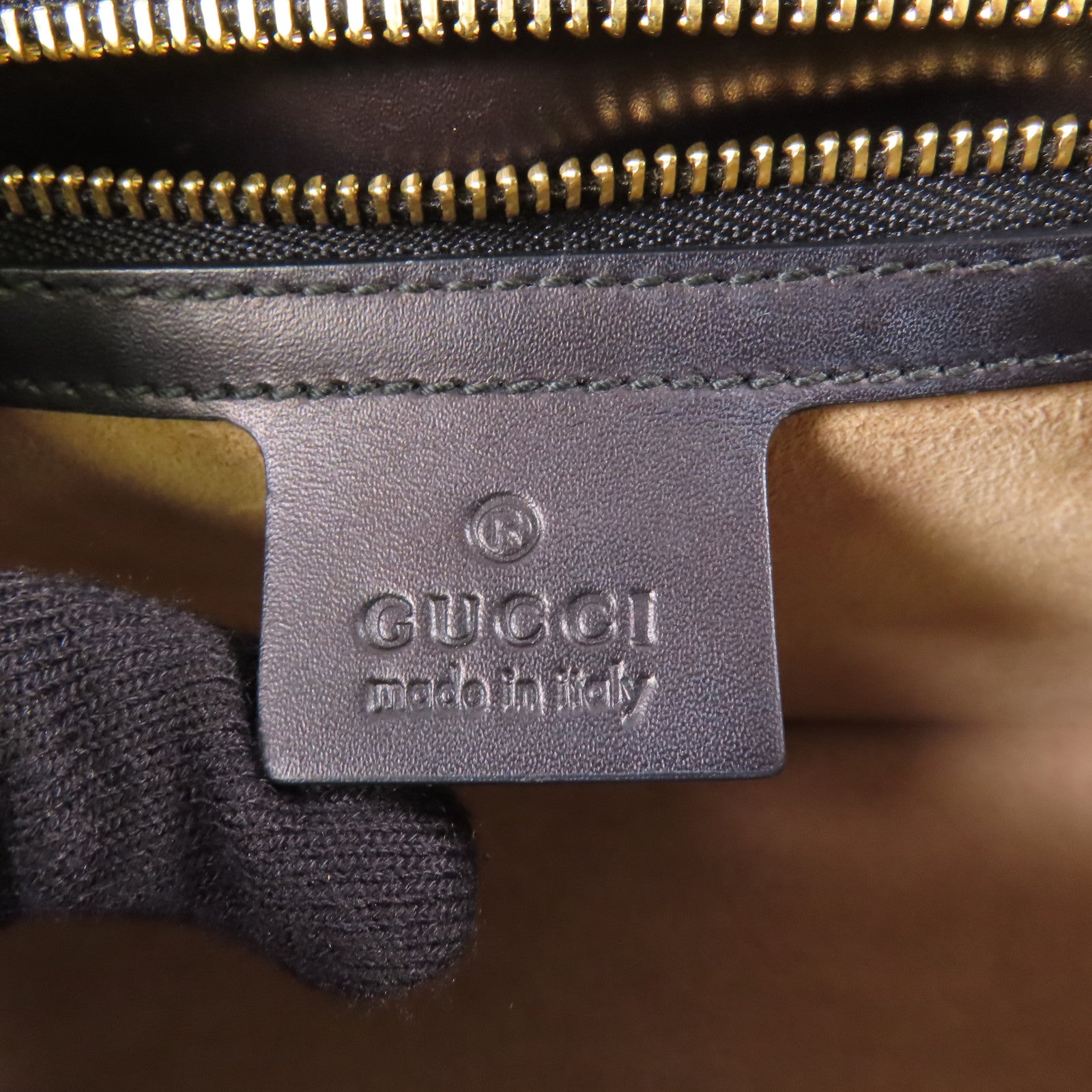 GUCCI GG GHW 2 Way Bag 421882 Leather Black