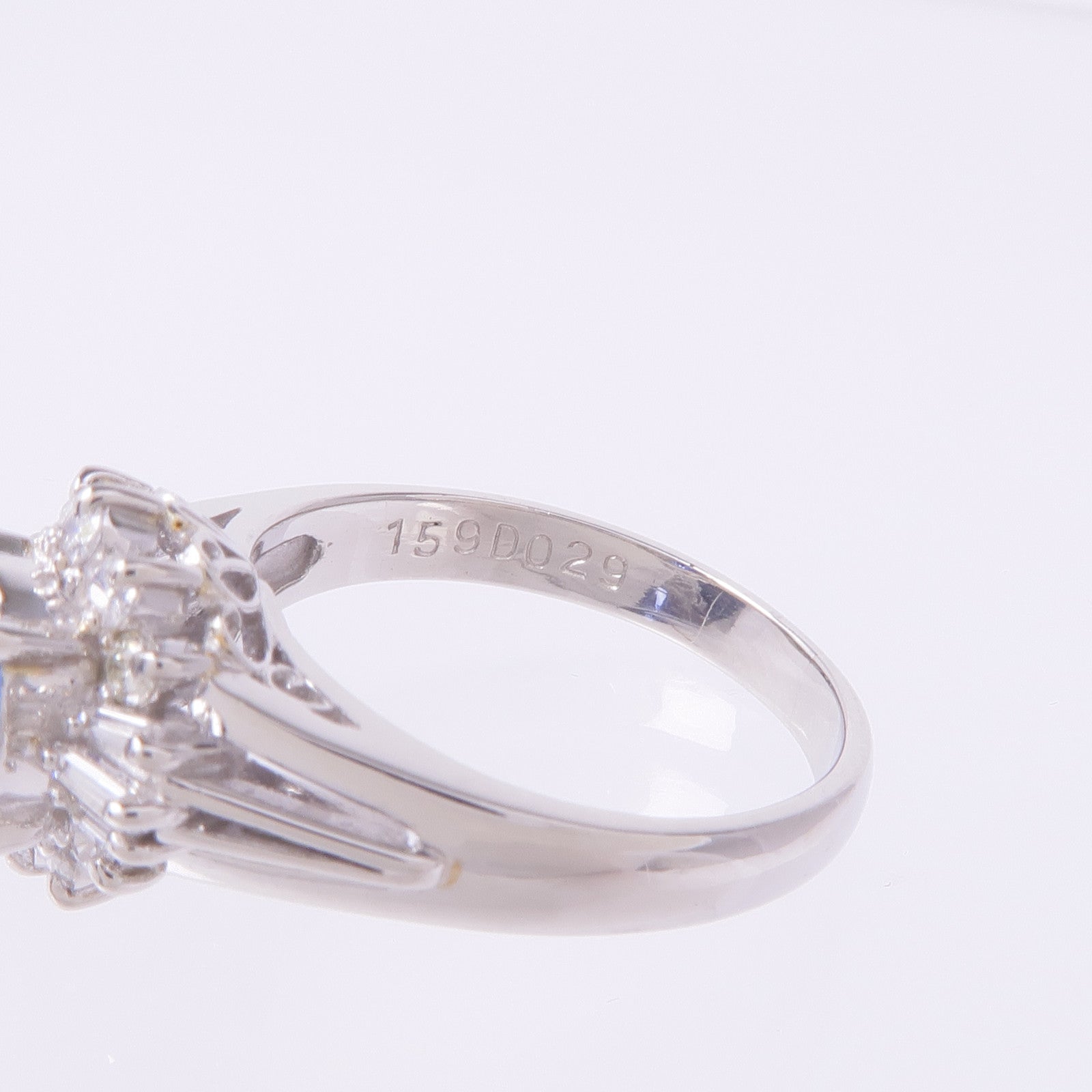 JEWELRY PT900鉑金Sapphire Diamond Ring藍寶石/鑽石戒指US#5.25