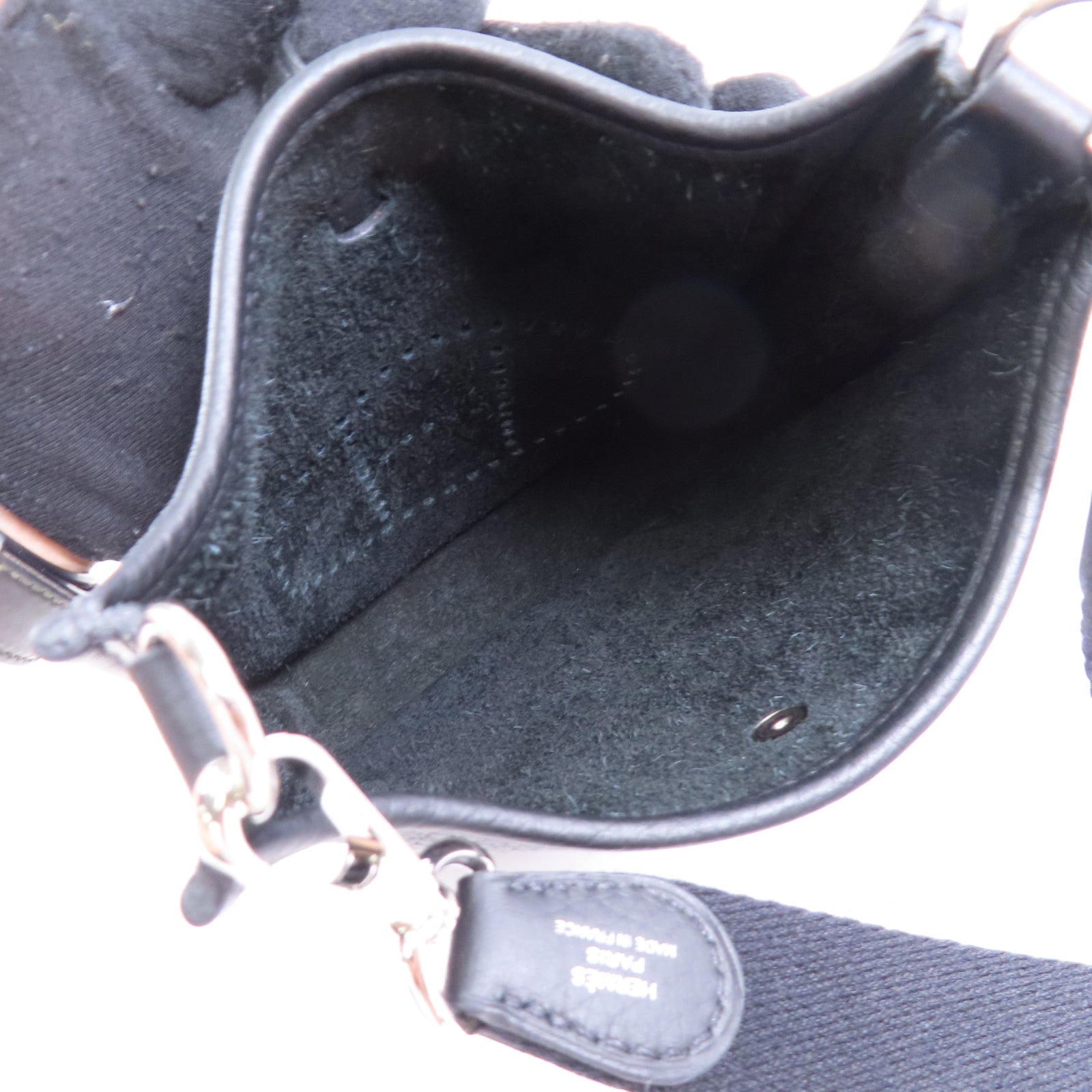 HERMES Clemence皮革Evelyne TPM銀扣肩背袋89 Noir