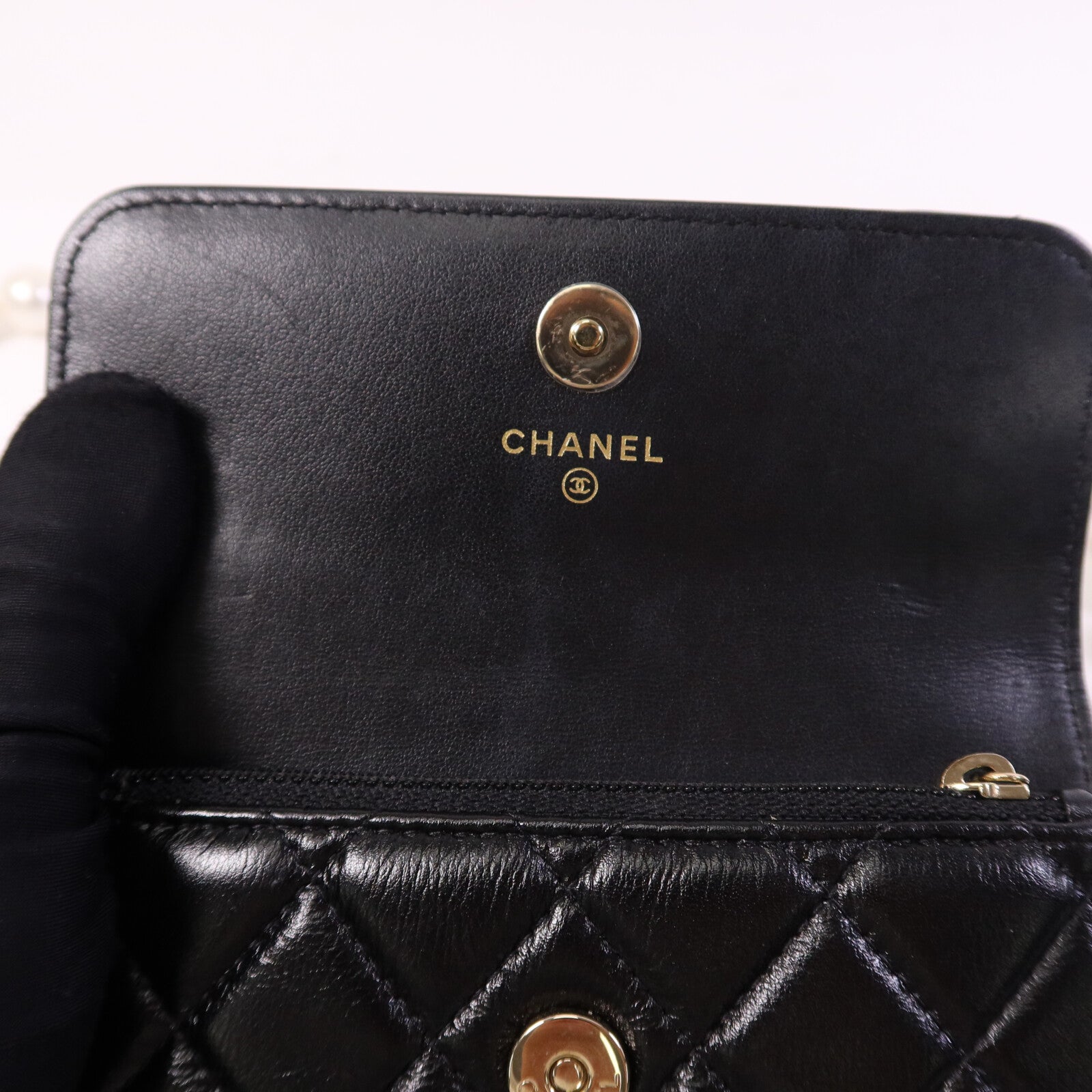 CHANEL 【激減優惠】羊皮皮革Shoulder Bag金扣肩背袋