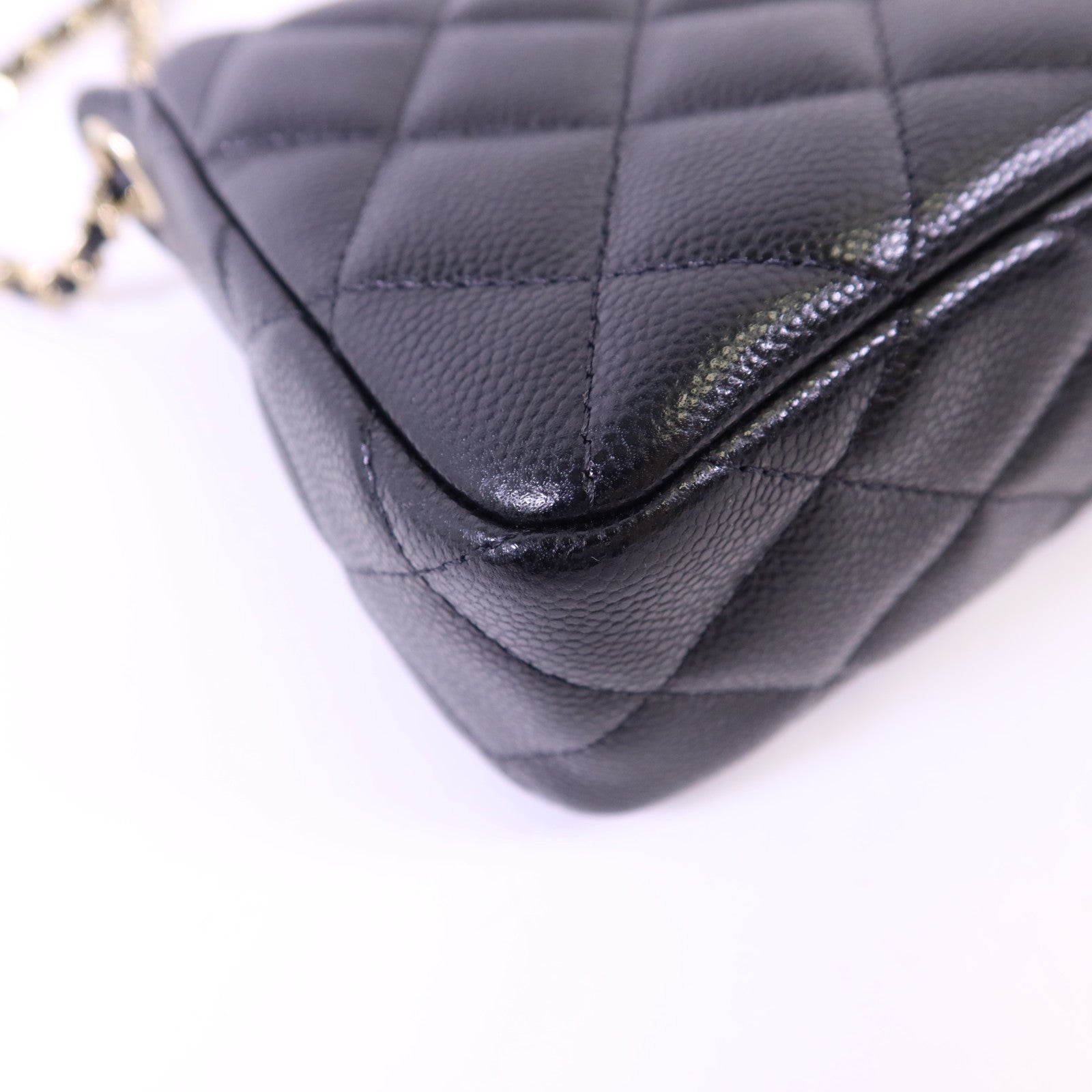 CHANEL 牛皮皮革Clutch With Chain金扣鏈帶肩背袋