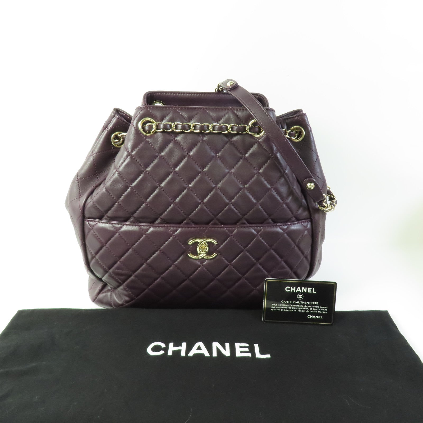 CHANEL 羊皮皮革Shoulder Bag金扣鏈帶肩背袋
