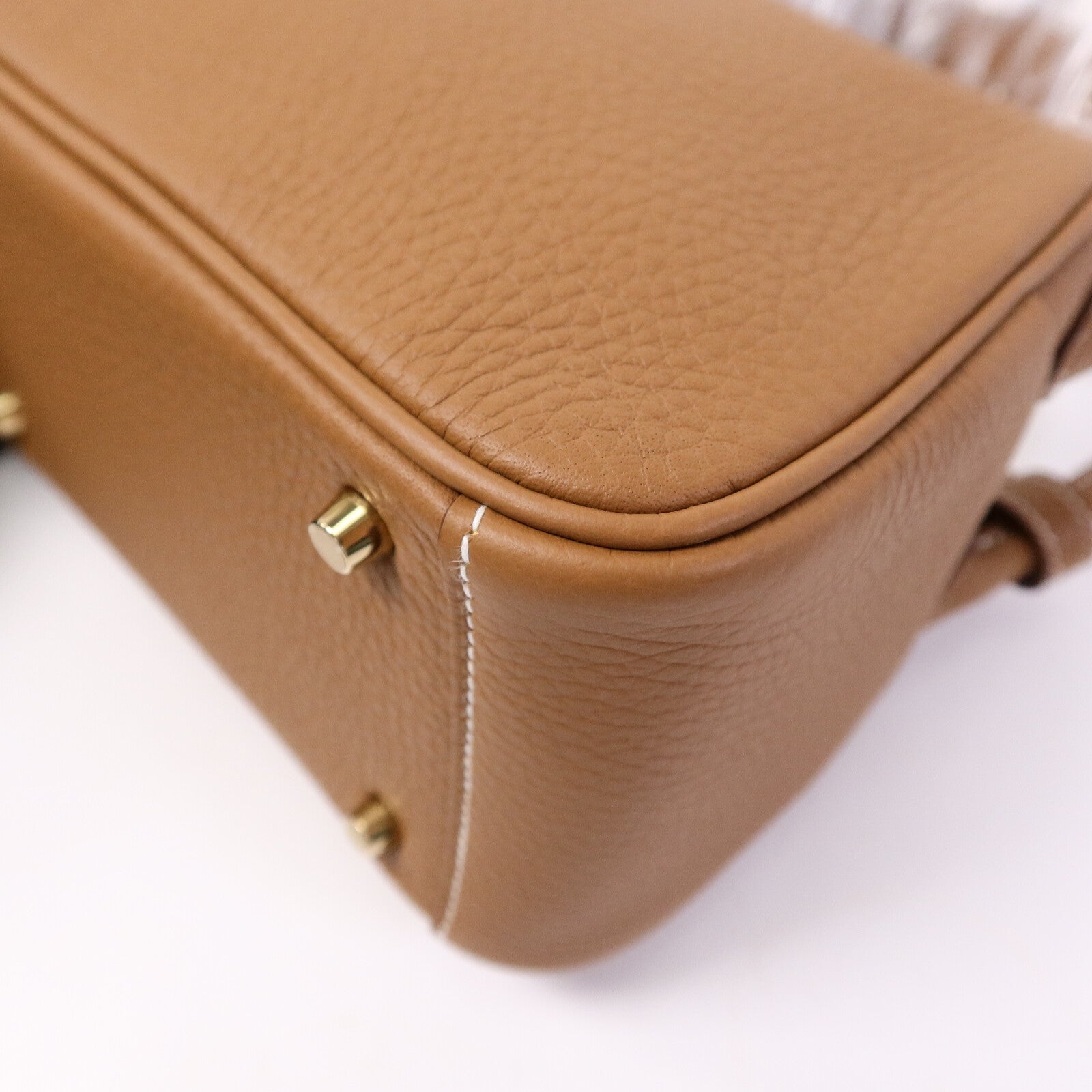 HERMES Clemence皮革Mini Lindy肩背袋Gold