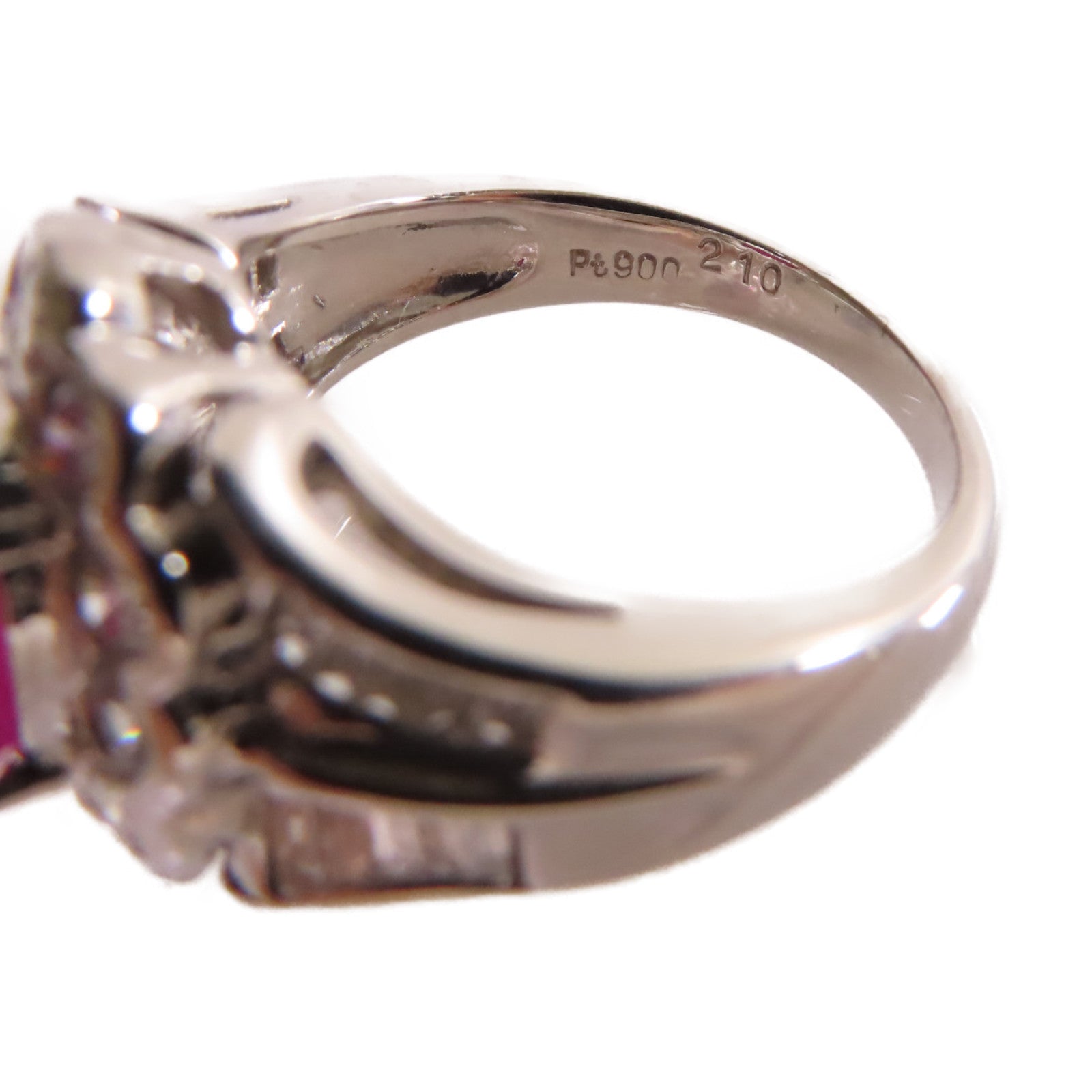 JEWELRY 【激減優惠】PT900鉑金/2.10ct紅寶石/1.12ct鑽石Ruby Ring戒指US#5.5