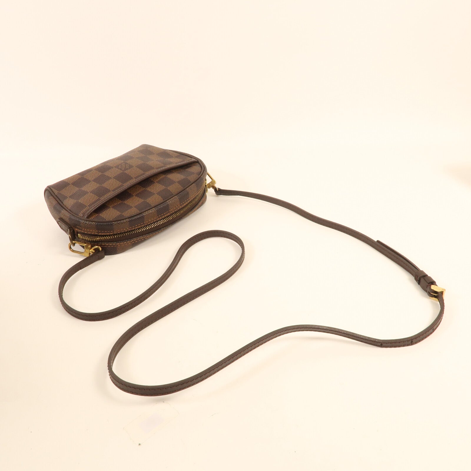 LOUIS VUITTON Damier Pochette Ipanema金扣肩背袋