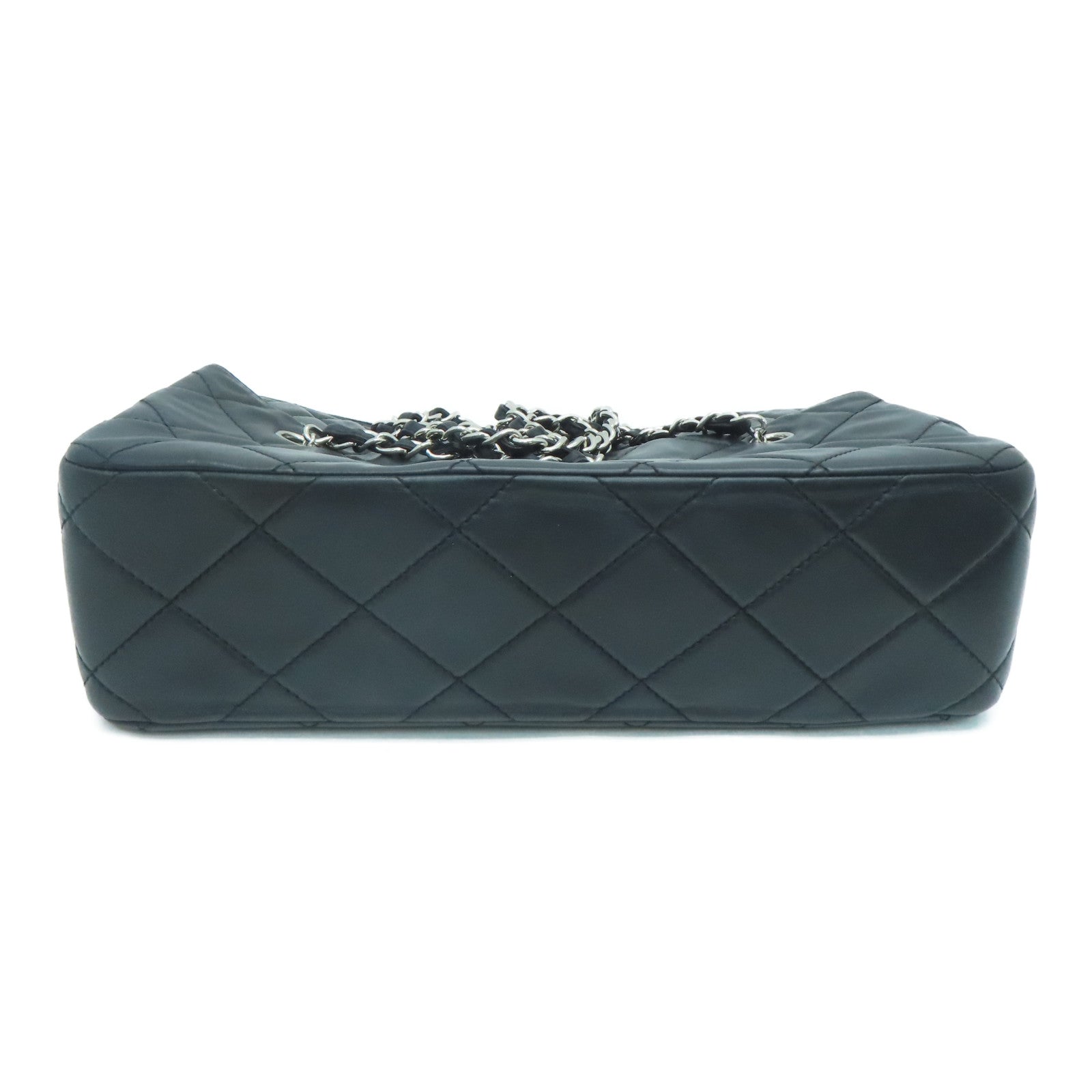 CHANEL 【激減優惠】菱格牛皮皮革Shoulder Bag銀扣鏈帶肩背袋黑色