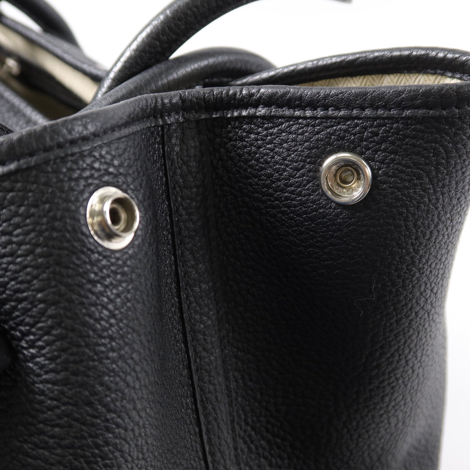 HERMES Clemence皮革Garden Party PM手挽袋Noir
