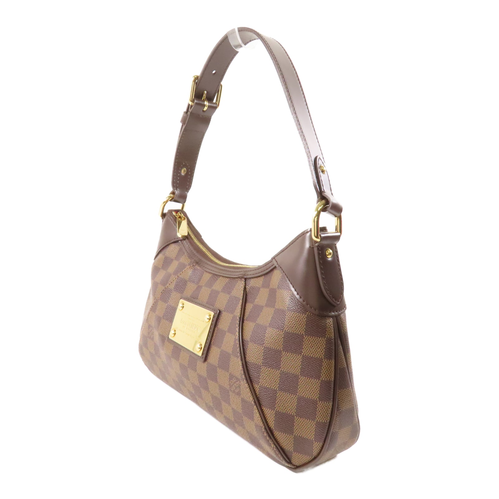 LOUIS VUITTON Damier Thames PM金扣肩背袋啡色