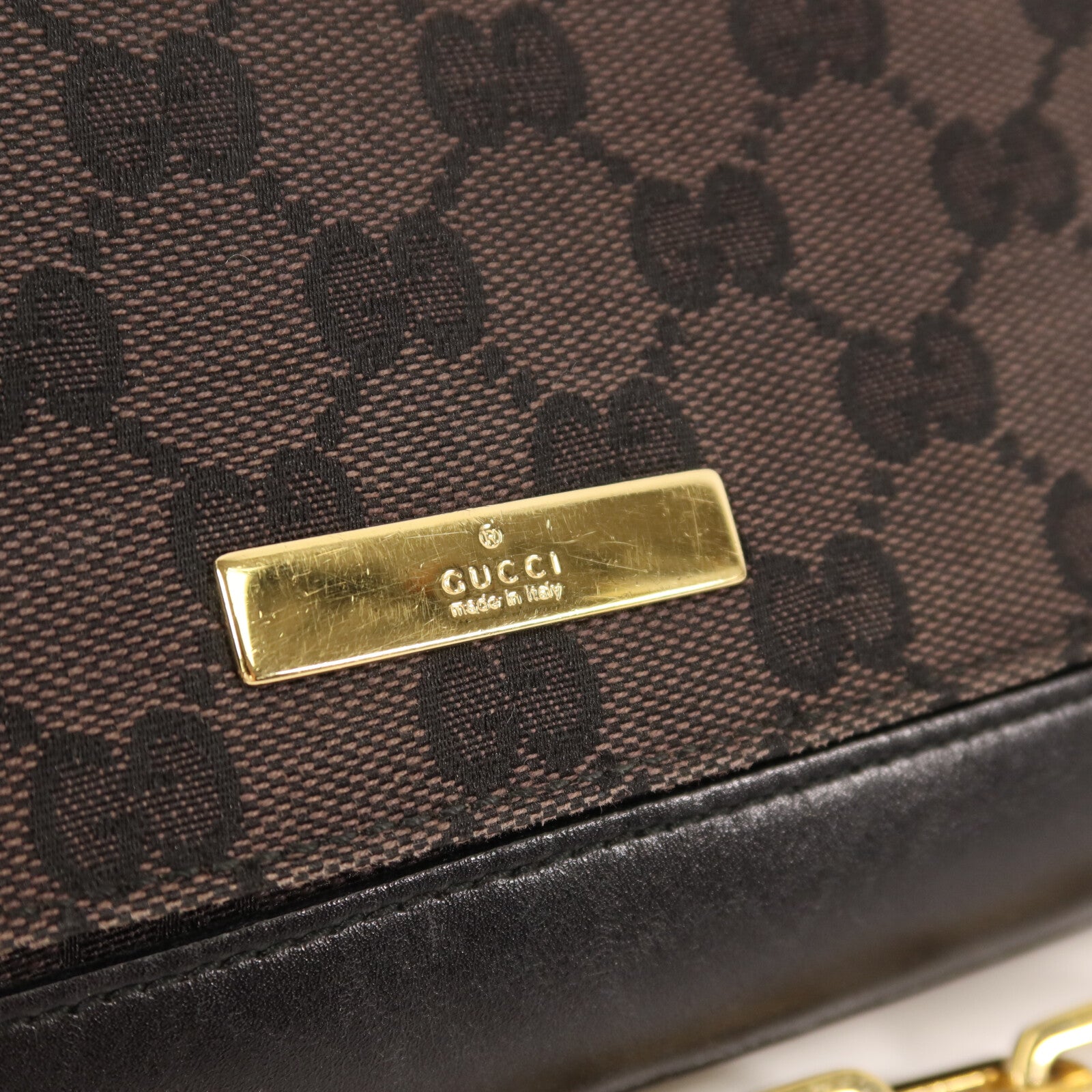 GUCCI 帆布Chain Shoulder鏈帶肩背袋