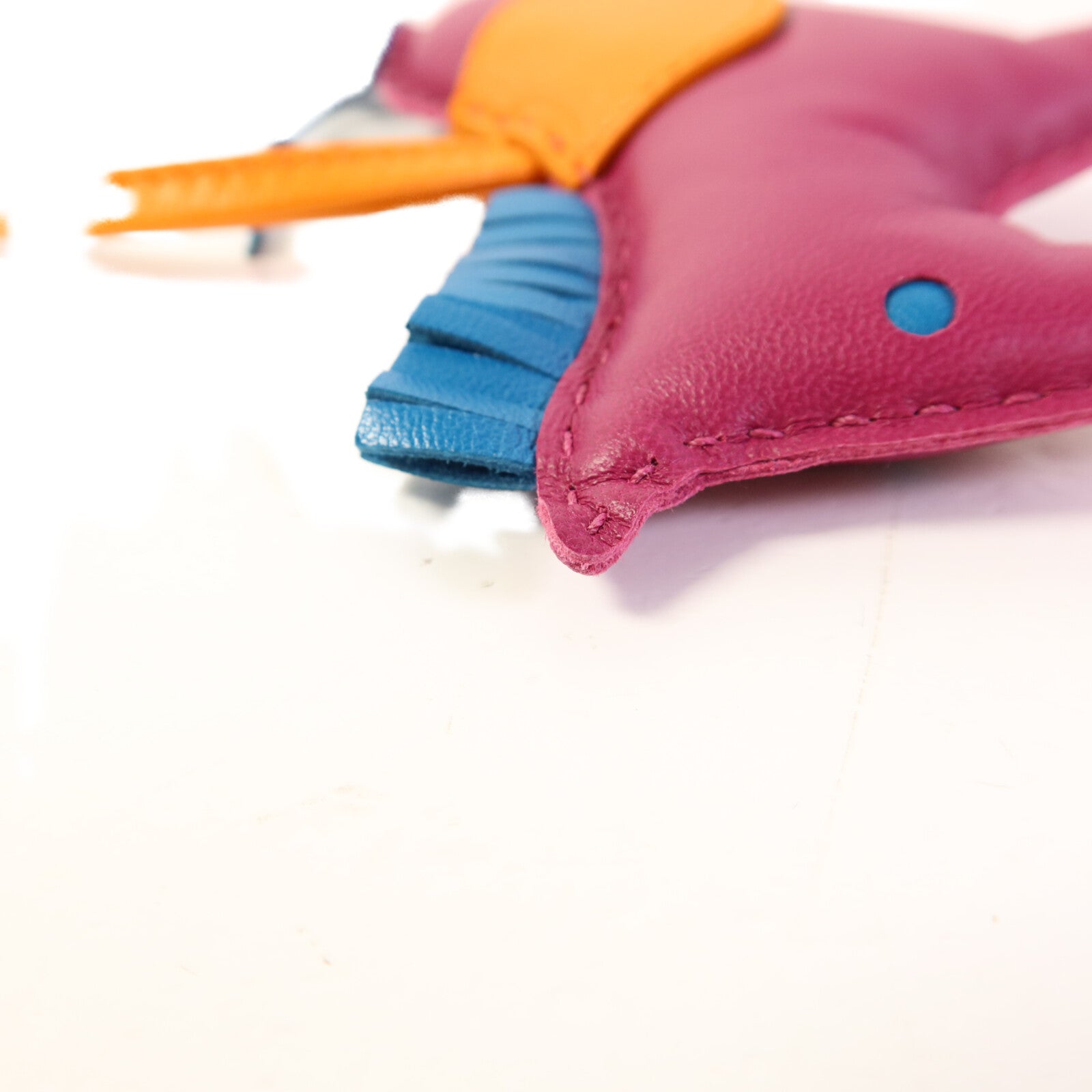 HERMES Milo皮革Rodeo MM掛飾Orange/Purple