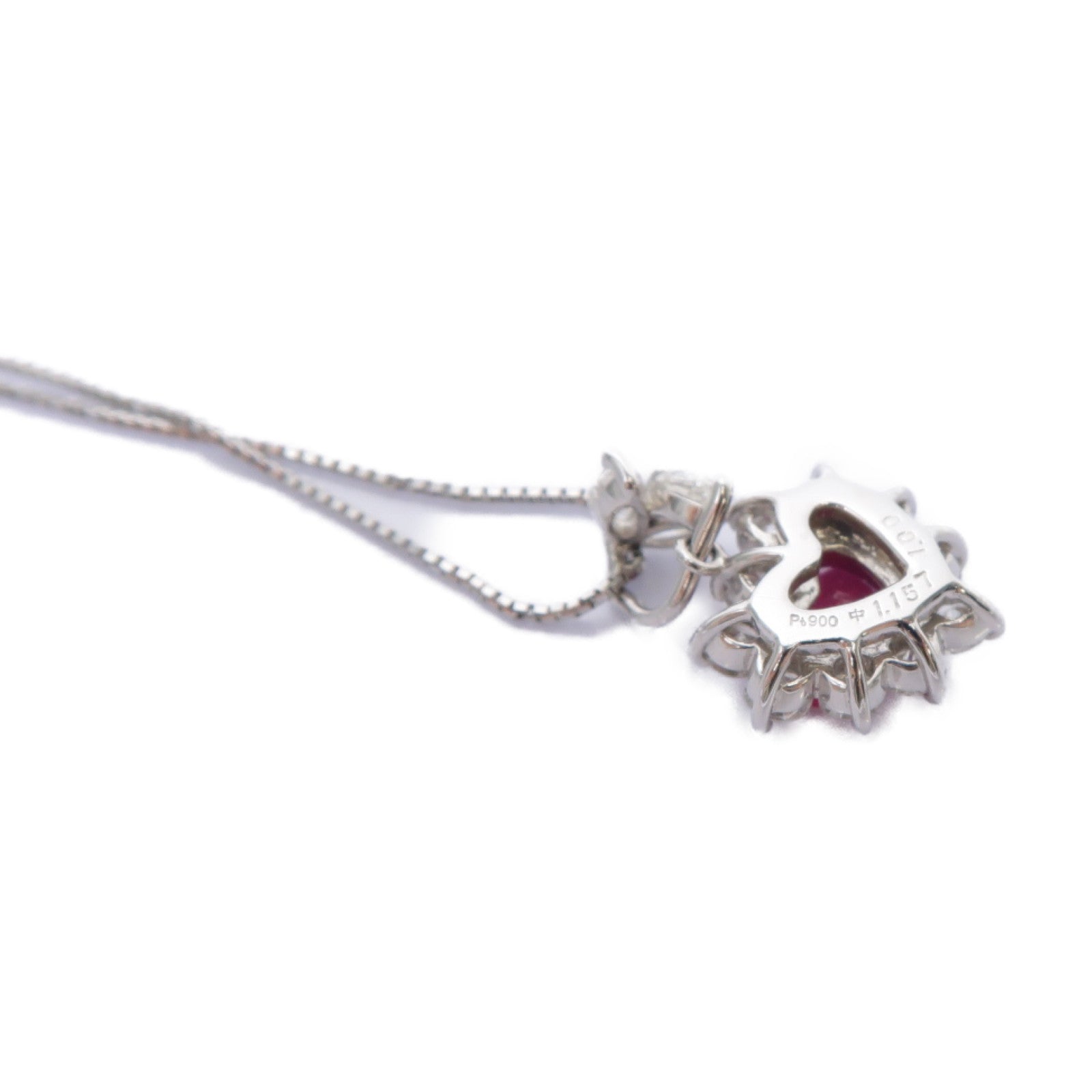 JEWELRY 【激減優惠】PT900鉑金Ruby/Diamond Necklace 1.00ct紅寶石/1.157ct鑽石項鍊