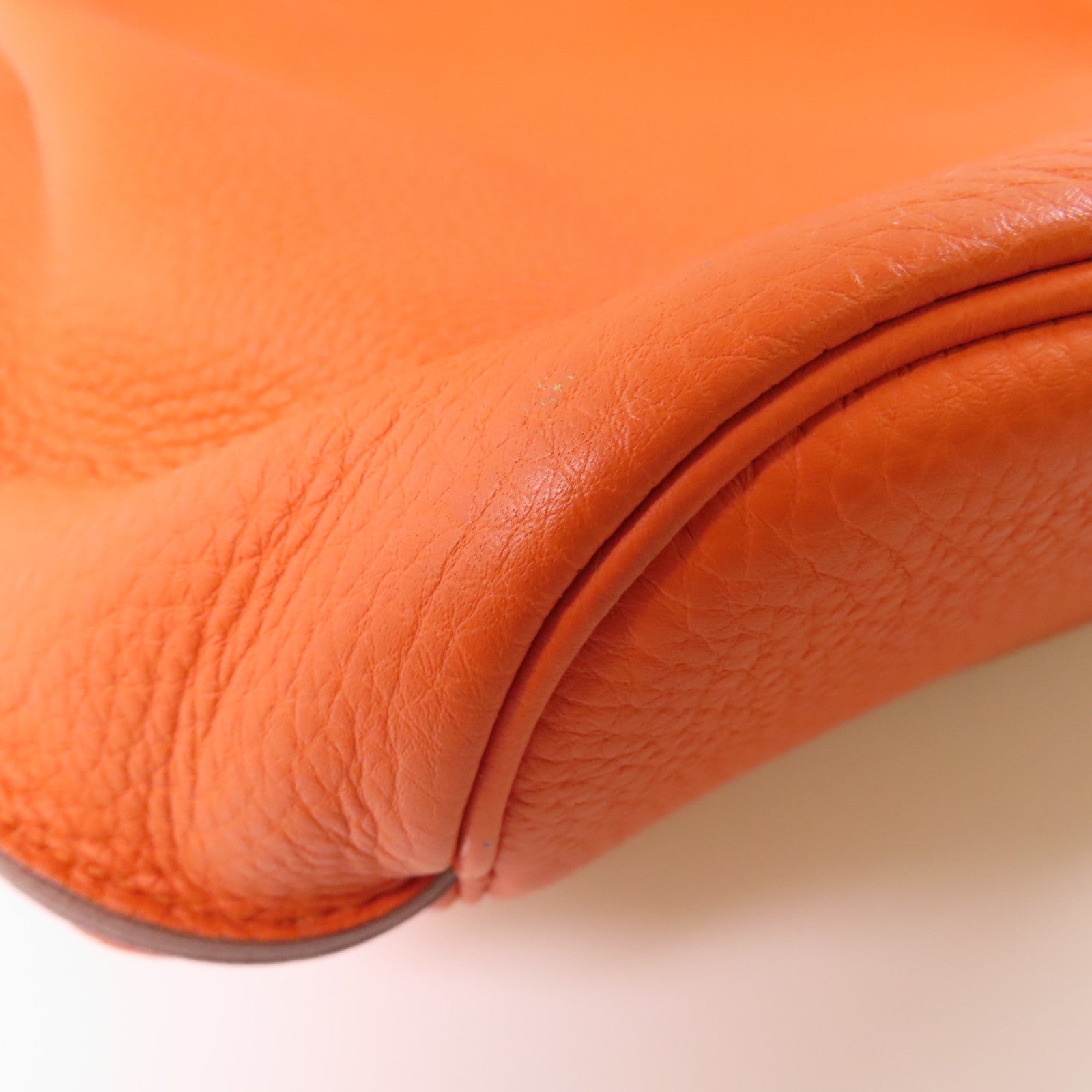 HERMES Togo皮革So Kelly 26銀扣肩背袋Feu