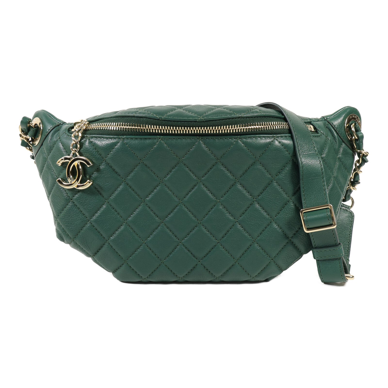 CHANEL 羊皮皮革Waist Bag金扣斜挎包