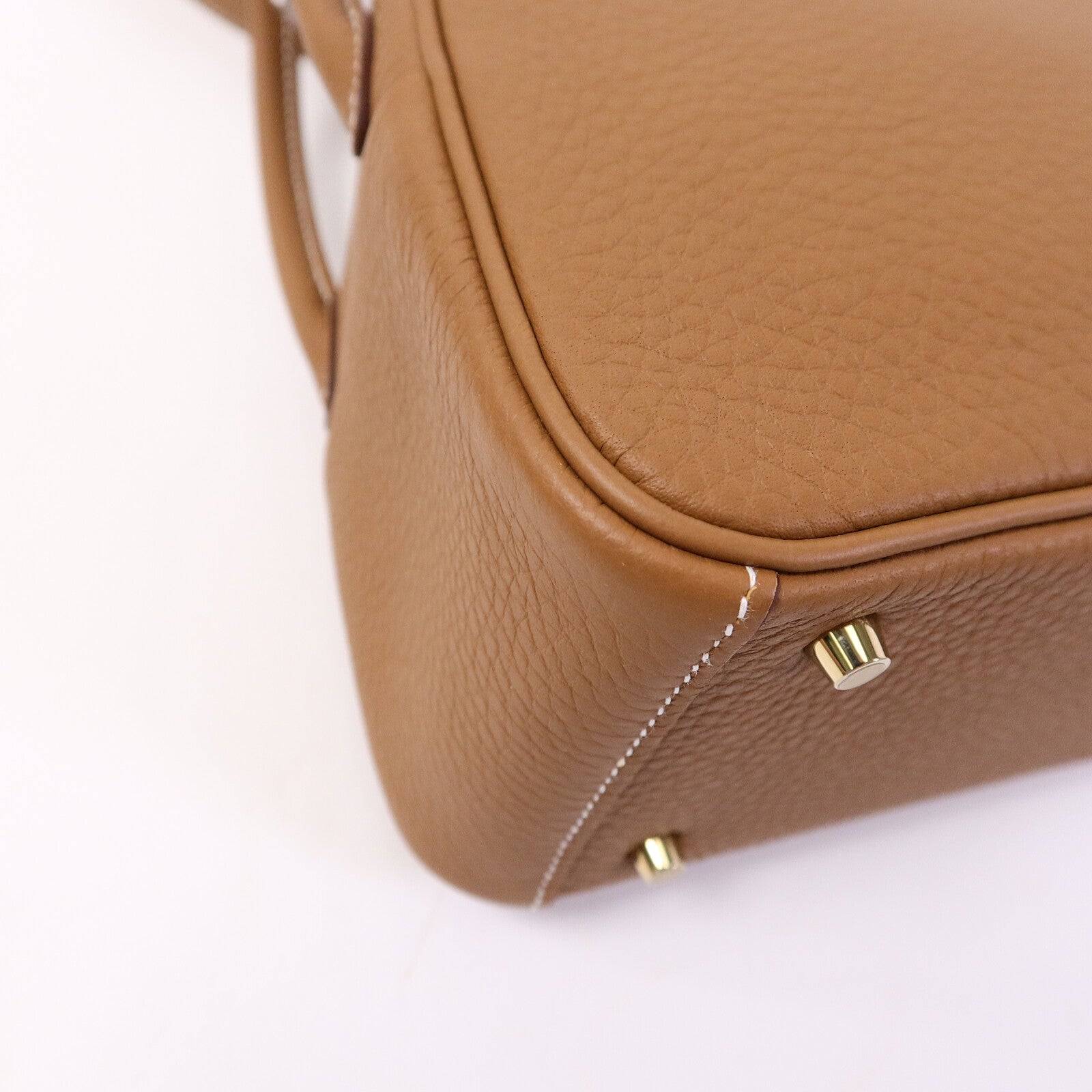 HERMES Clemence皮革Mini Lindy肩背袋Gold