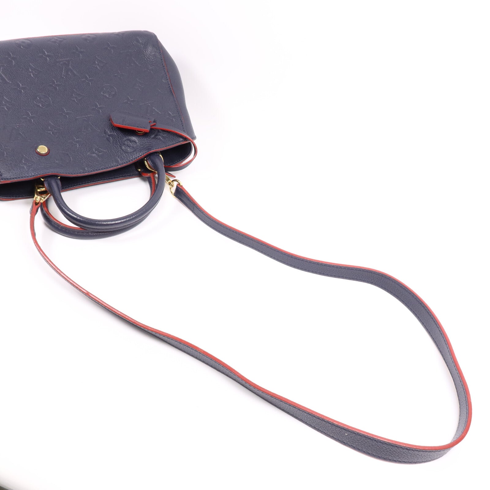 LOUIS VUITTON Monogram Empreinte Montaigne BB金扣手挽肩背兩用袋