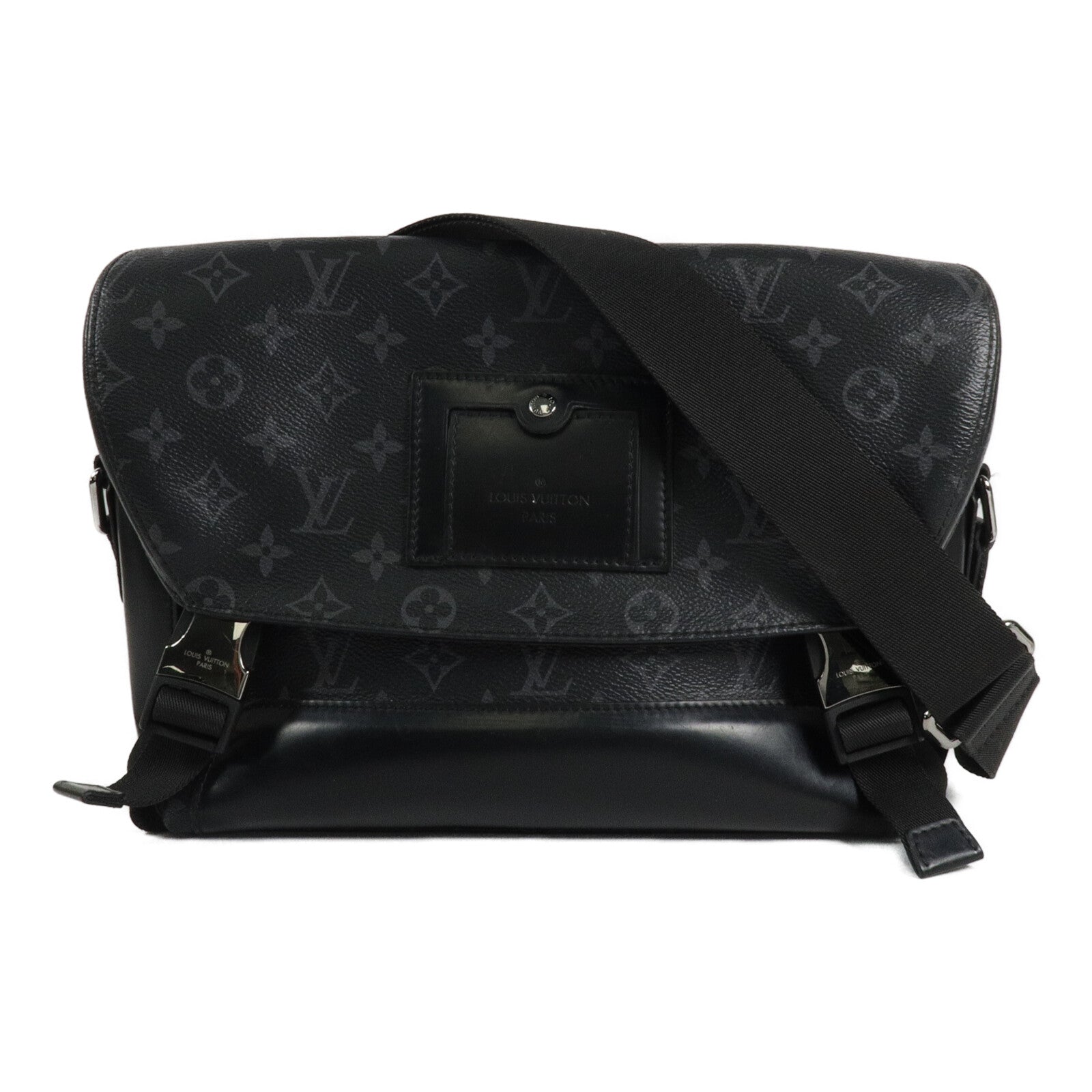 LOUIS VUITTON Monogram Eclipse Messenger PM Voyager銀扣肩背袋