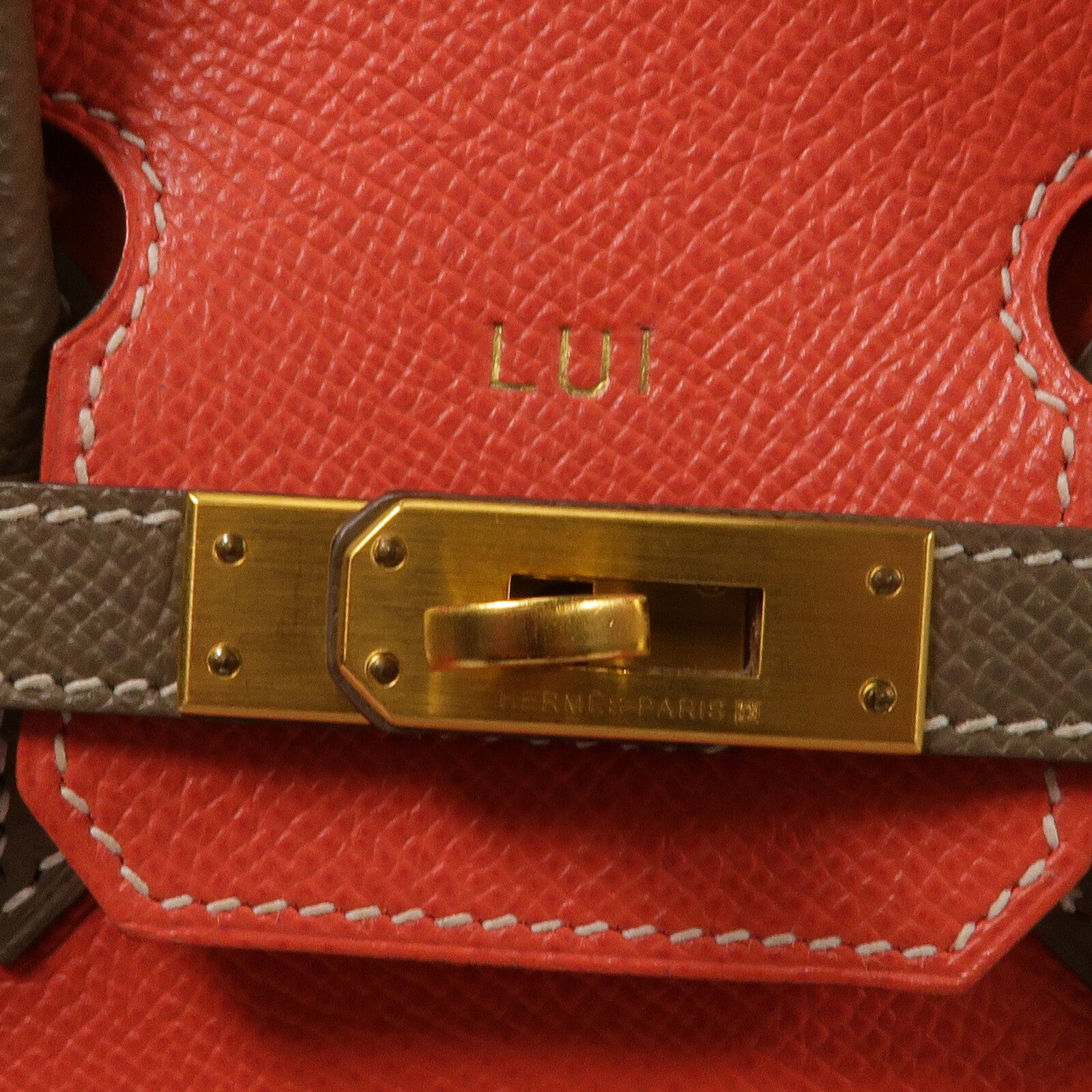 HERMES Epsom皮革Birkin 25手挽袋Rose Jaipur/Etoupe