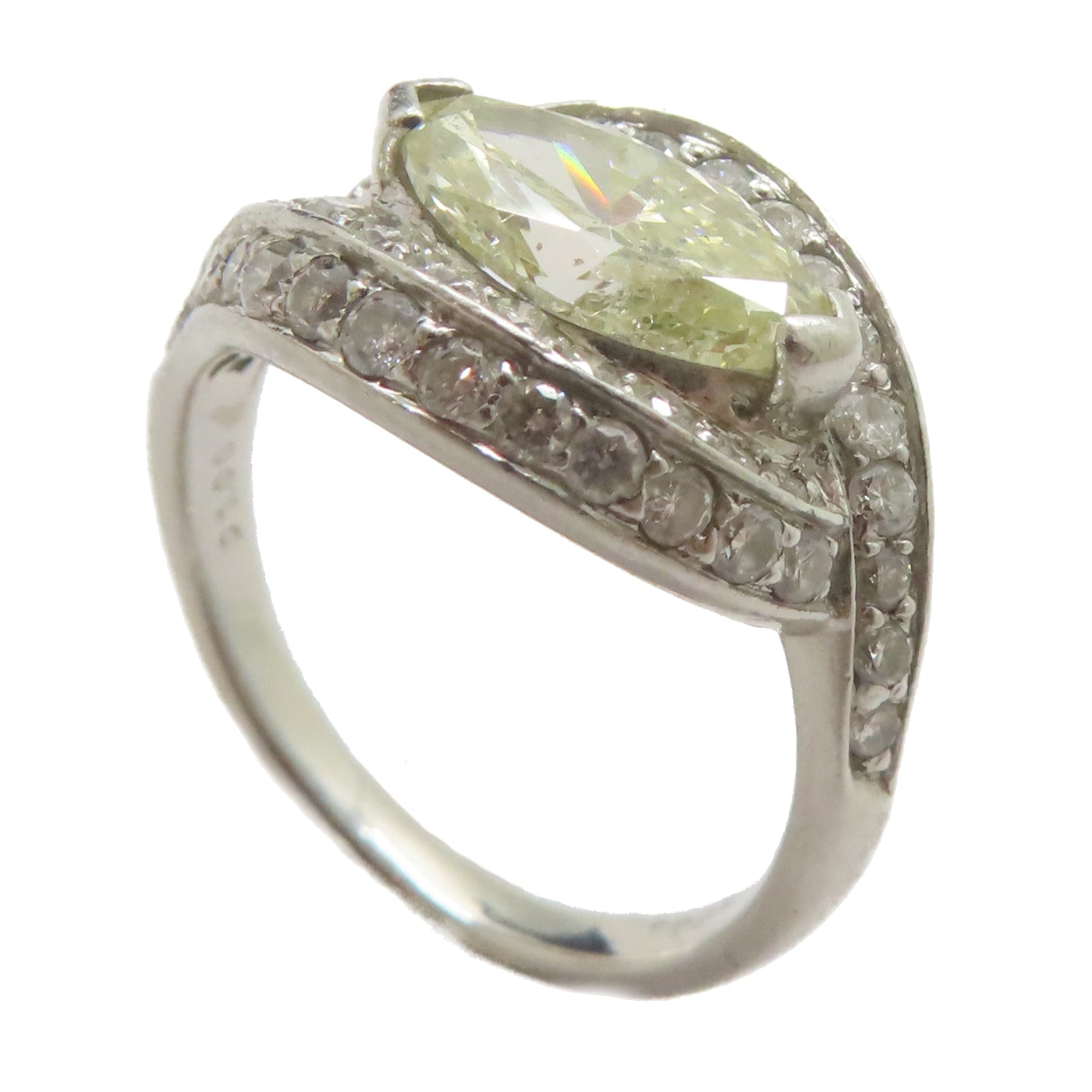 JEWELRY PT900鉑金Diamond Ring 1.735ct/1.00ct鑚石戒指US#6.75