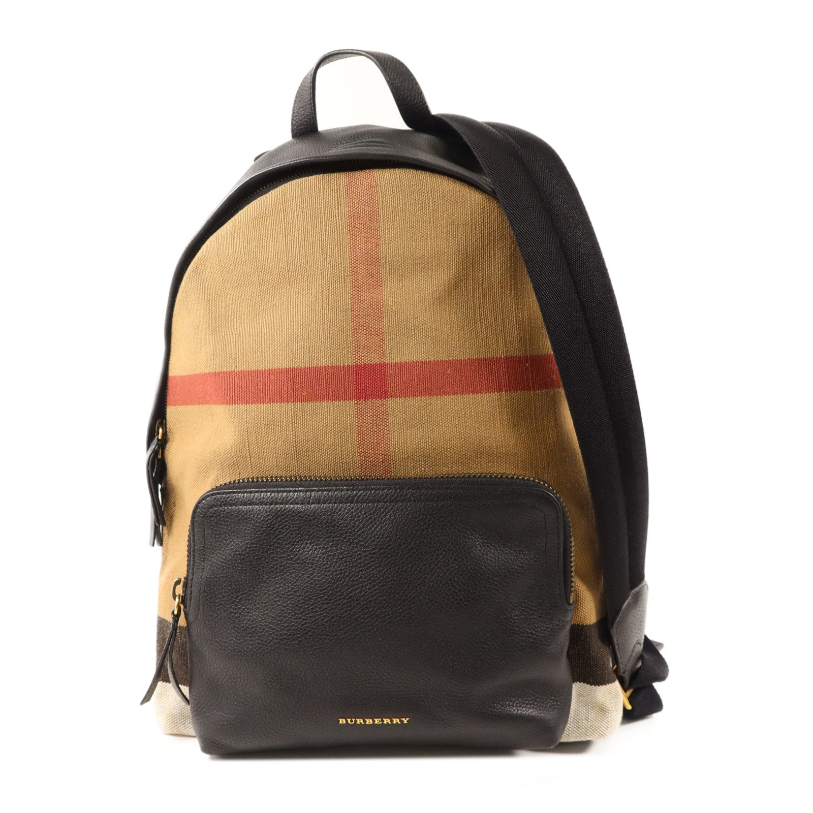 BURBERRY 帆布/牛皮皮革Abbeydale Backpack金扣背包