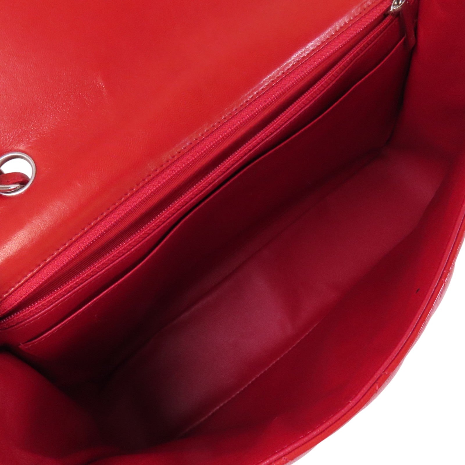 CHANEL 羊皮皮革Large Classic銀扣鏈帶肩背袋