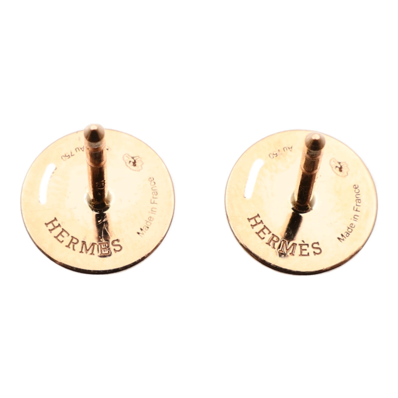 HERMES 18K玫瑰金Ex-Libris Earrings耳環