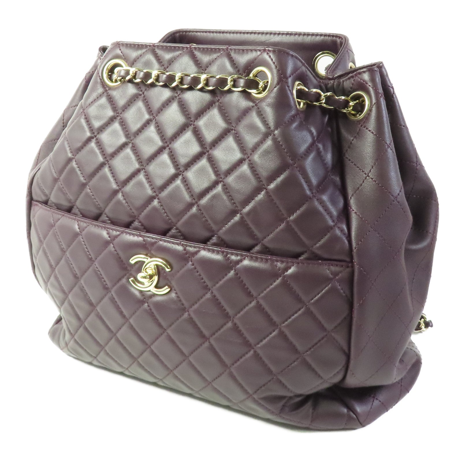 CHANEL 羊皮皮革Shoulder Bag金扣鏈帶肩背袋