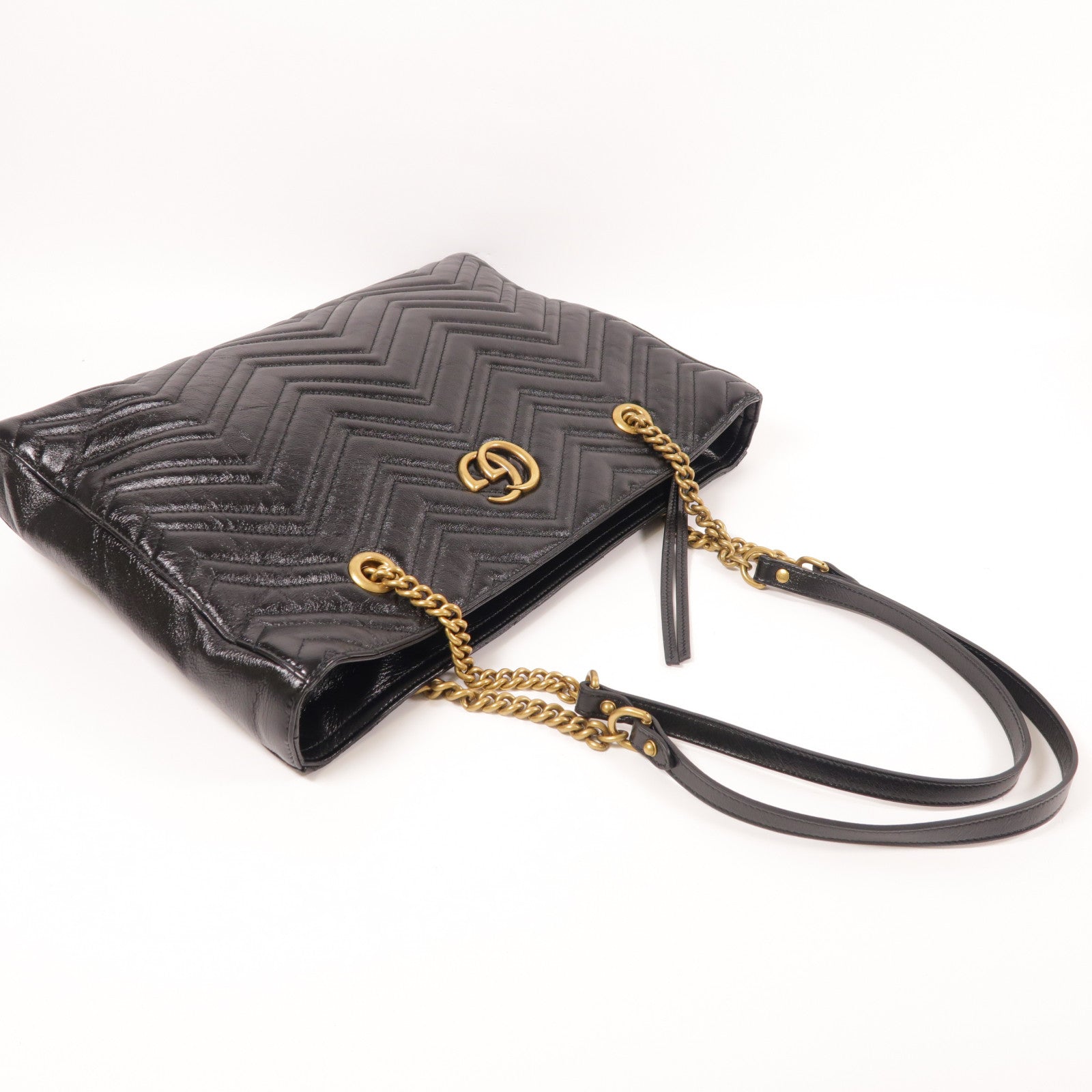 GUCCI 牛皮皮革Chain Shoulder金扣鏈帶肩背袋