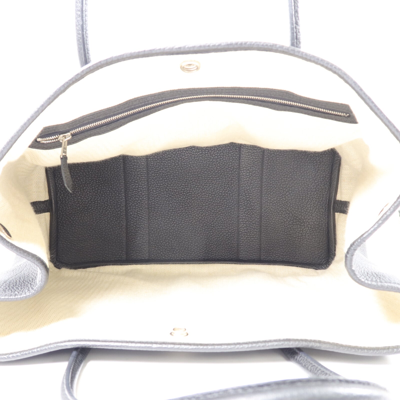HERMES Clemence皮革Garden Party PM手挽袋Noir