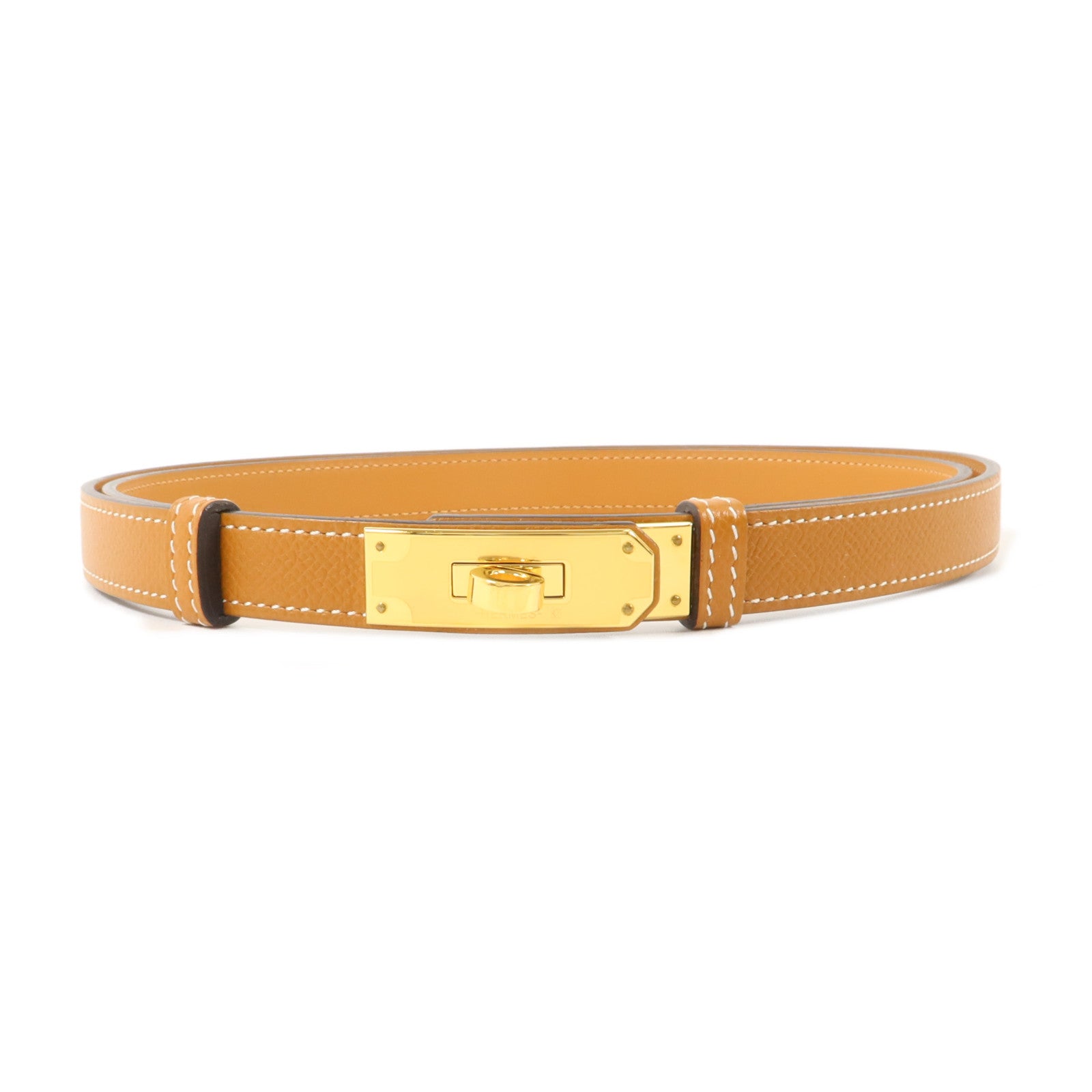 HERMES Epsom皮革Kelly 18 Belt皮帶Gold