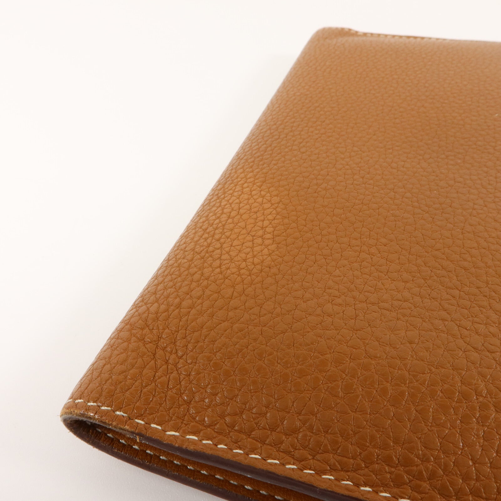 HERMES Togo皮革Dogon Compact長錢包Gold