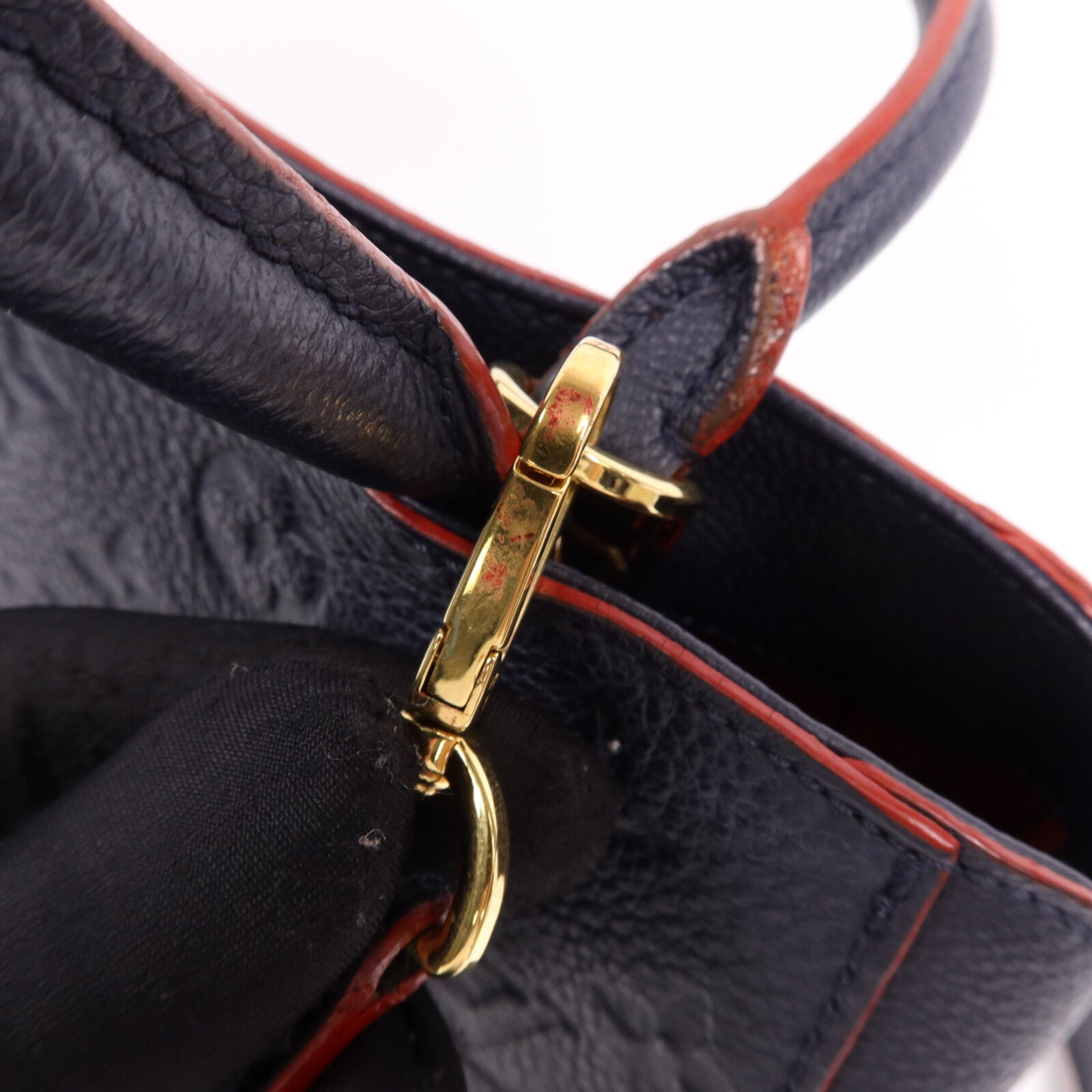 LOUIS VUITTON Monogram Empreinte Montaigne BB金扣手挽肩背兩用袋