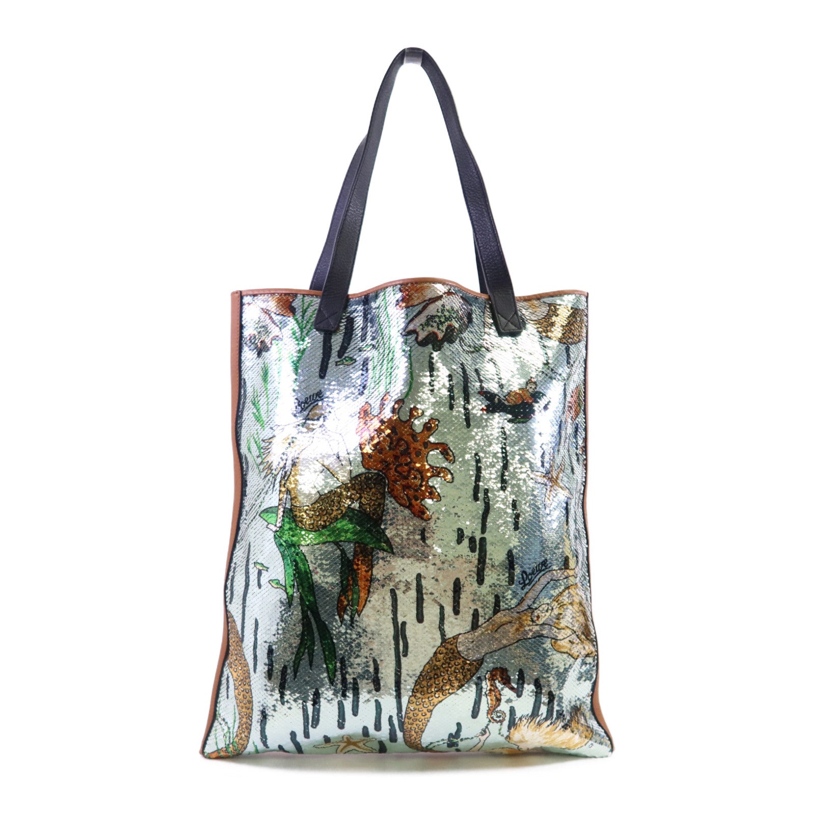 LOEWE 牛皮皮革/亮片Paula's Ibiza Tote肩背袋