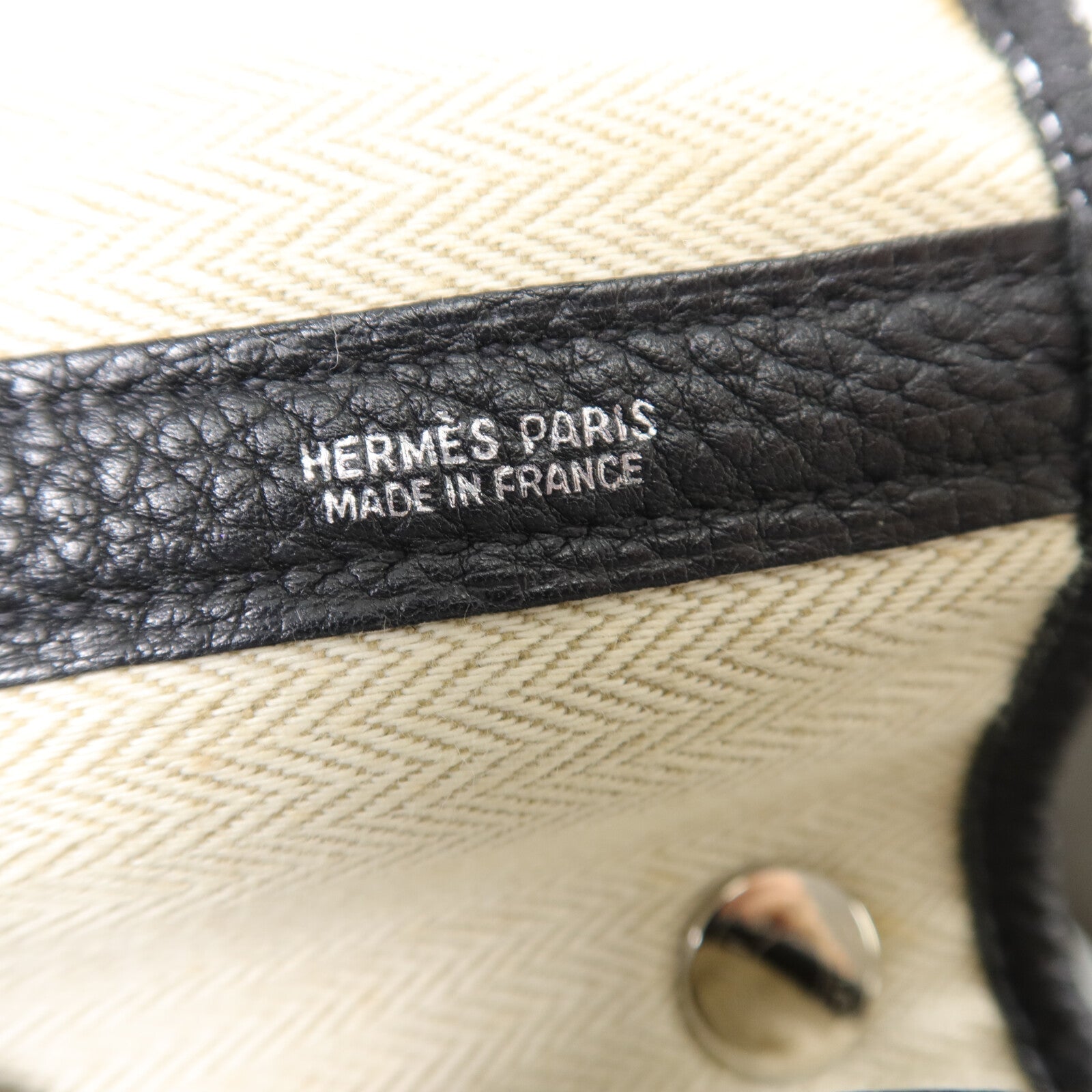 HERMES Clemence皮革Garden Party PM手挽袋Noir