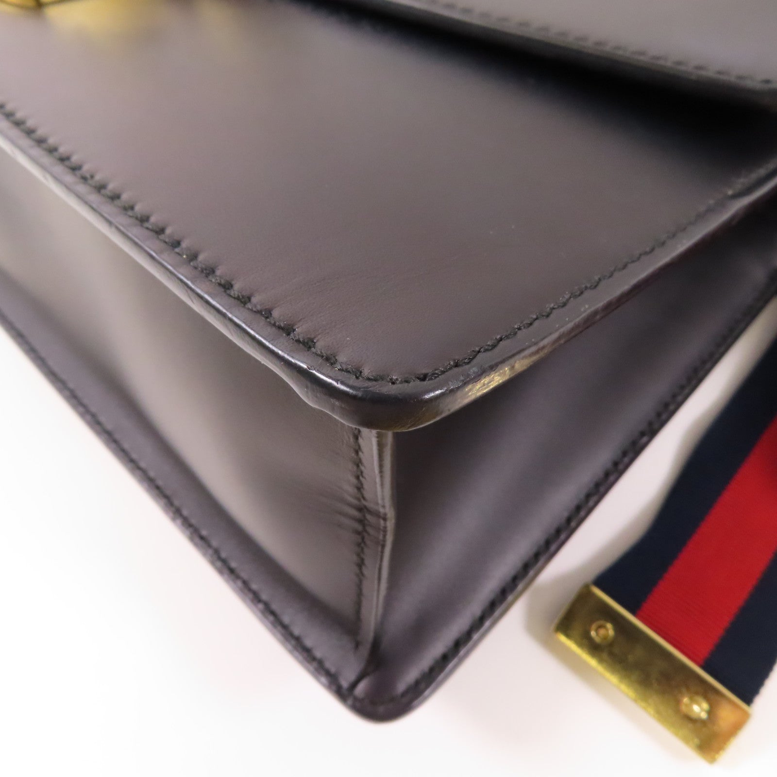 GUCCI GG GHW 2 Way Bag 421882 Leather Black