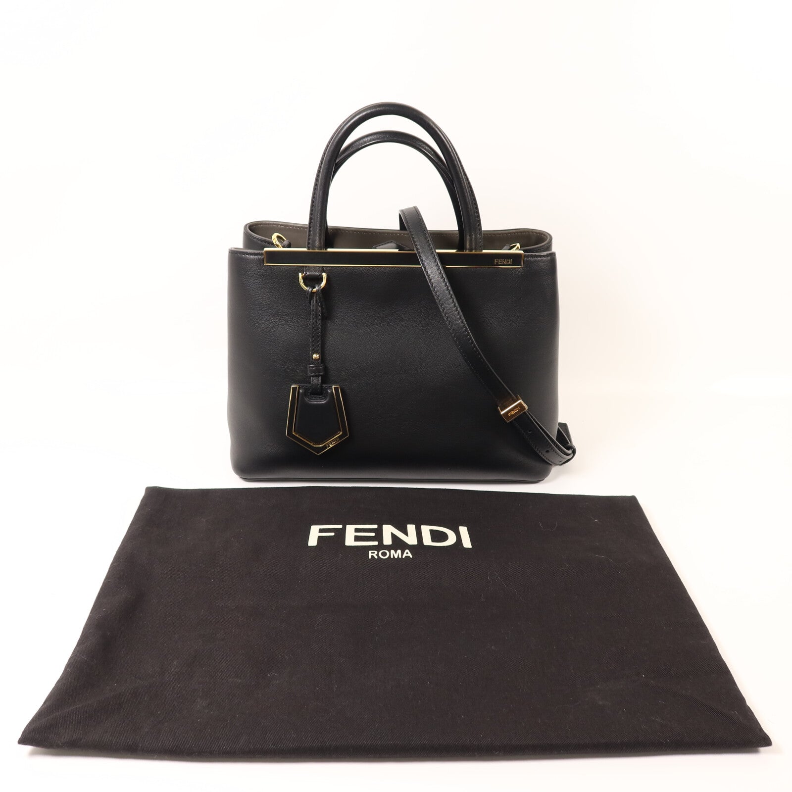 FENDI 【激減優惠】牛皮皮革2 Jours金扣手挽肩背兩用袋