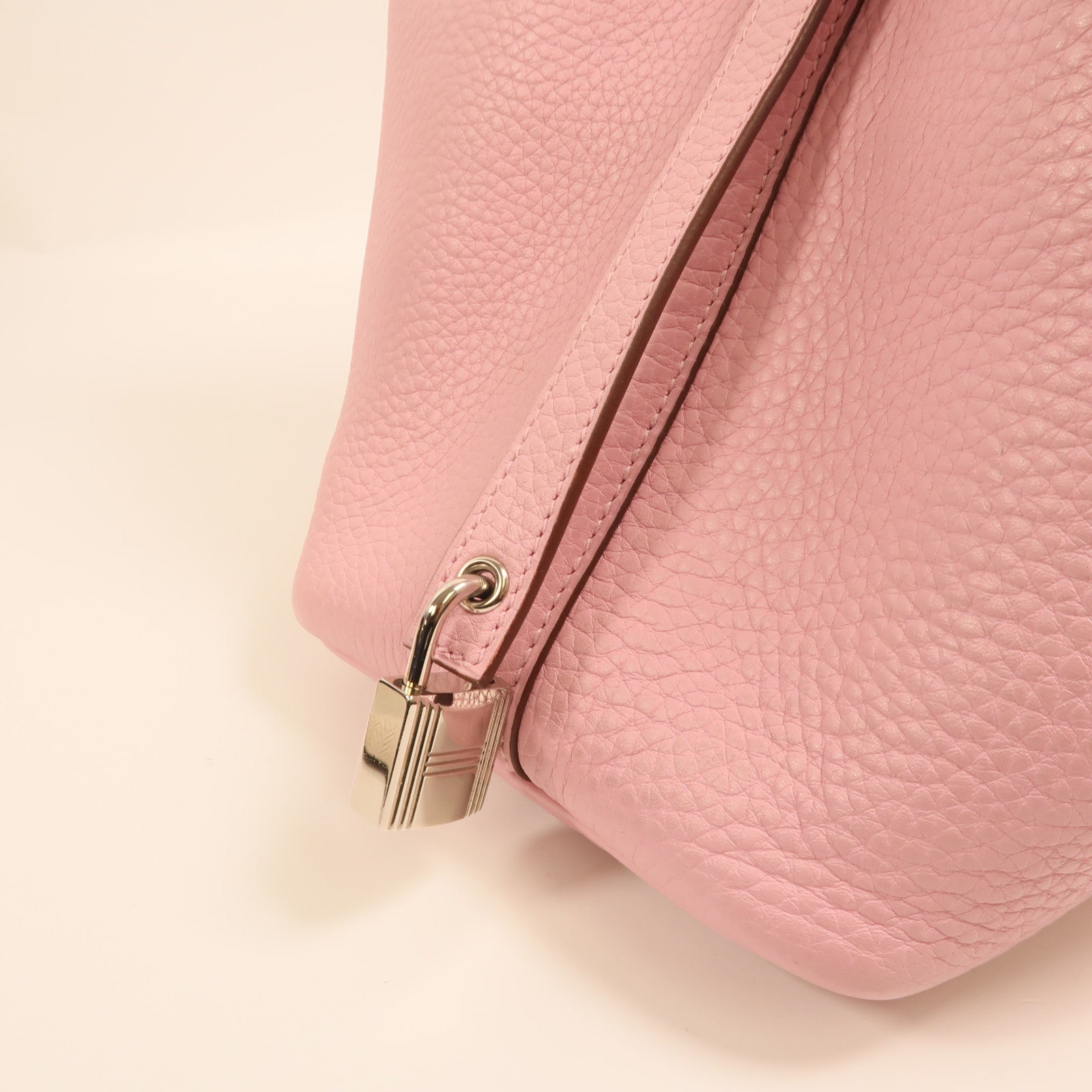 HERMES Clemence皮革Picotin PM銀扣手挽袋Mauve Sylvestre