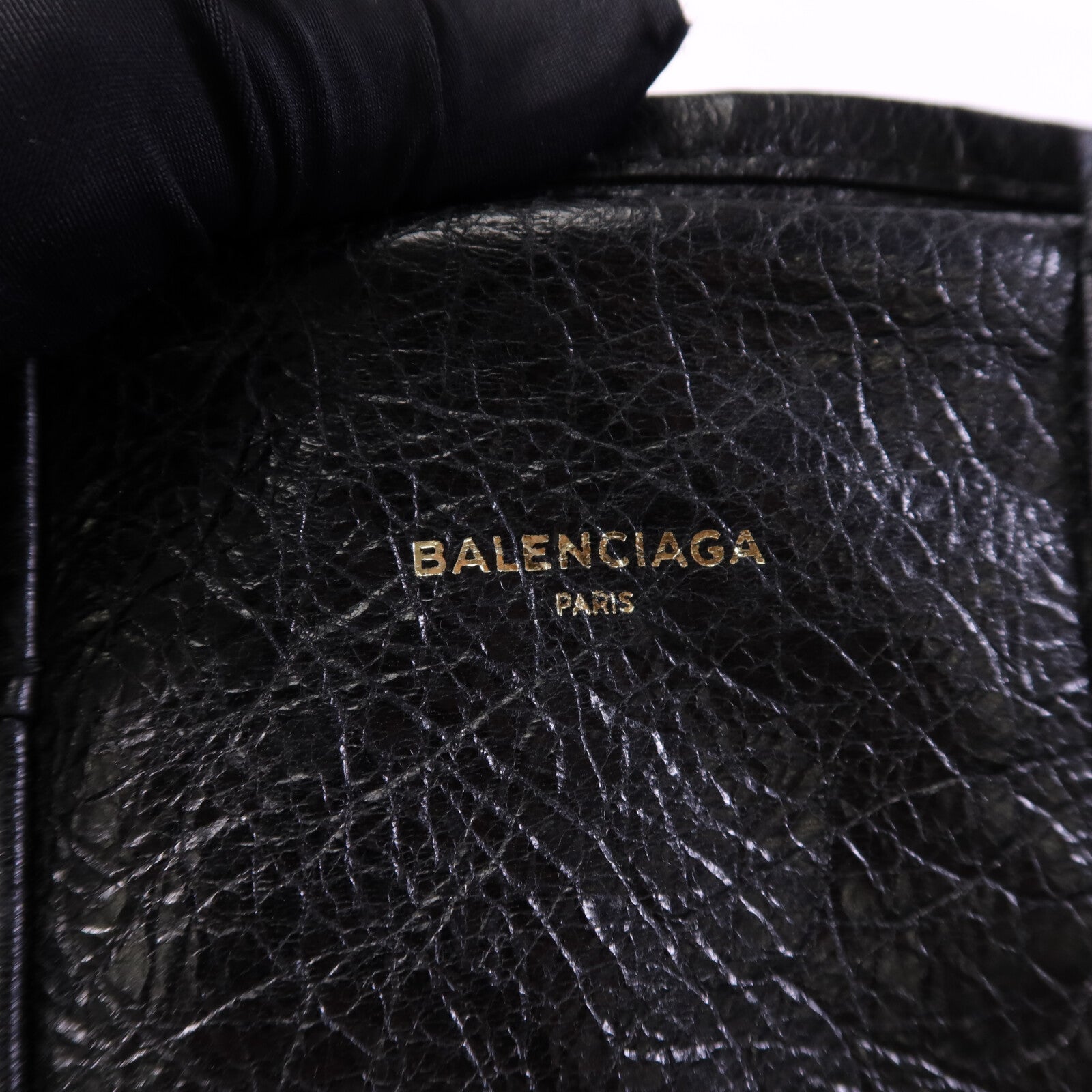 BALENCIAGA 羊皮皮革Bazar Shopper銀扣肩背袋