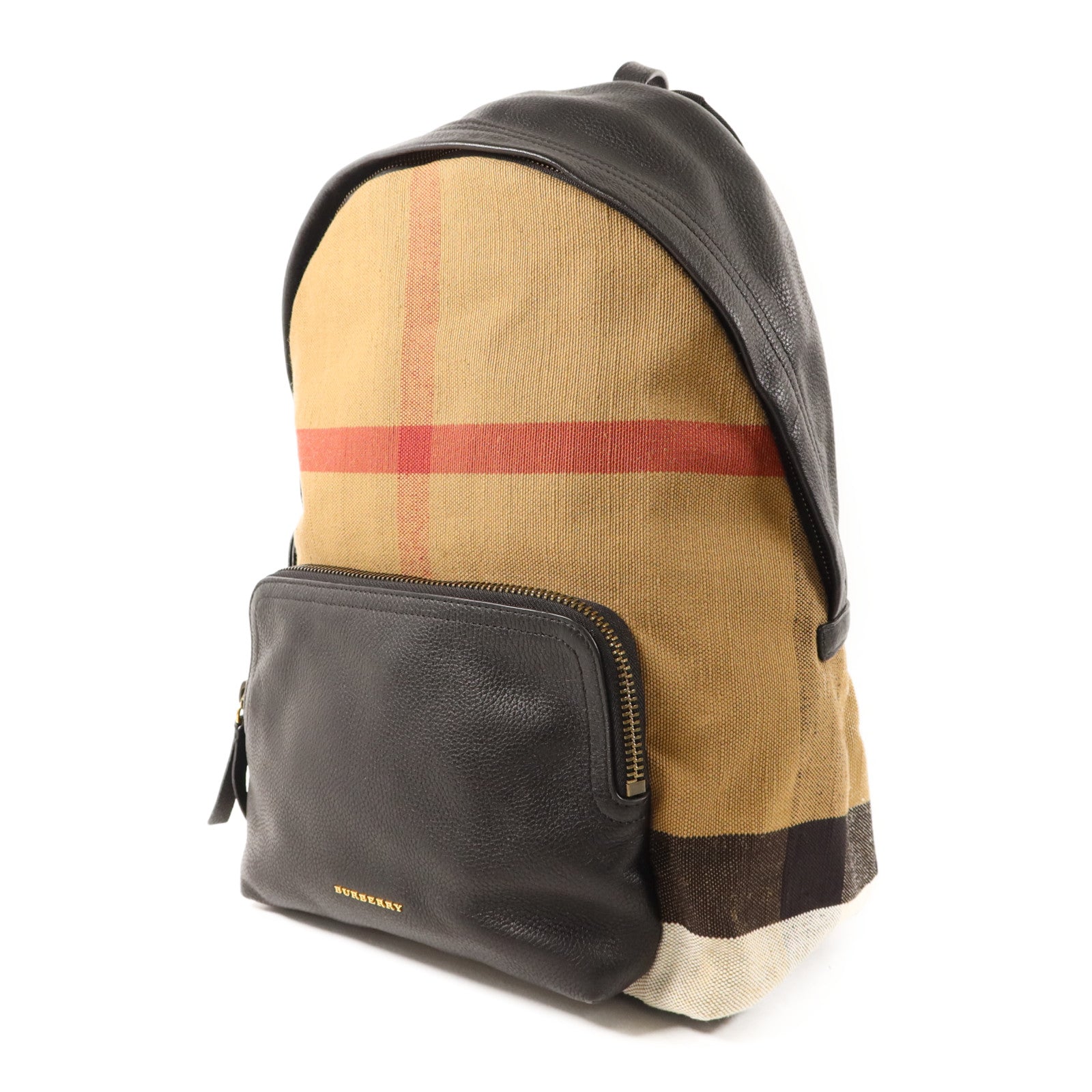 BURBERRY 帆布/牛皮皮革Abbeydale Backpack金扣背包