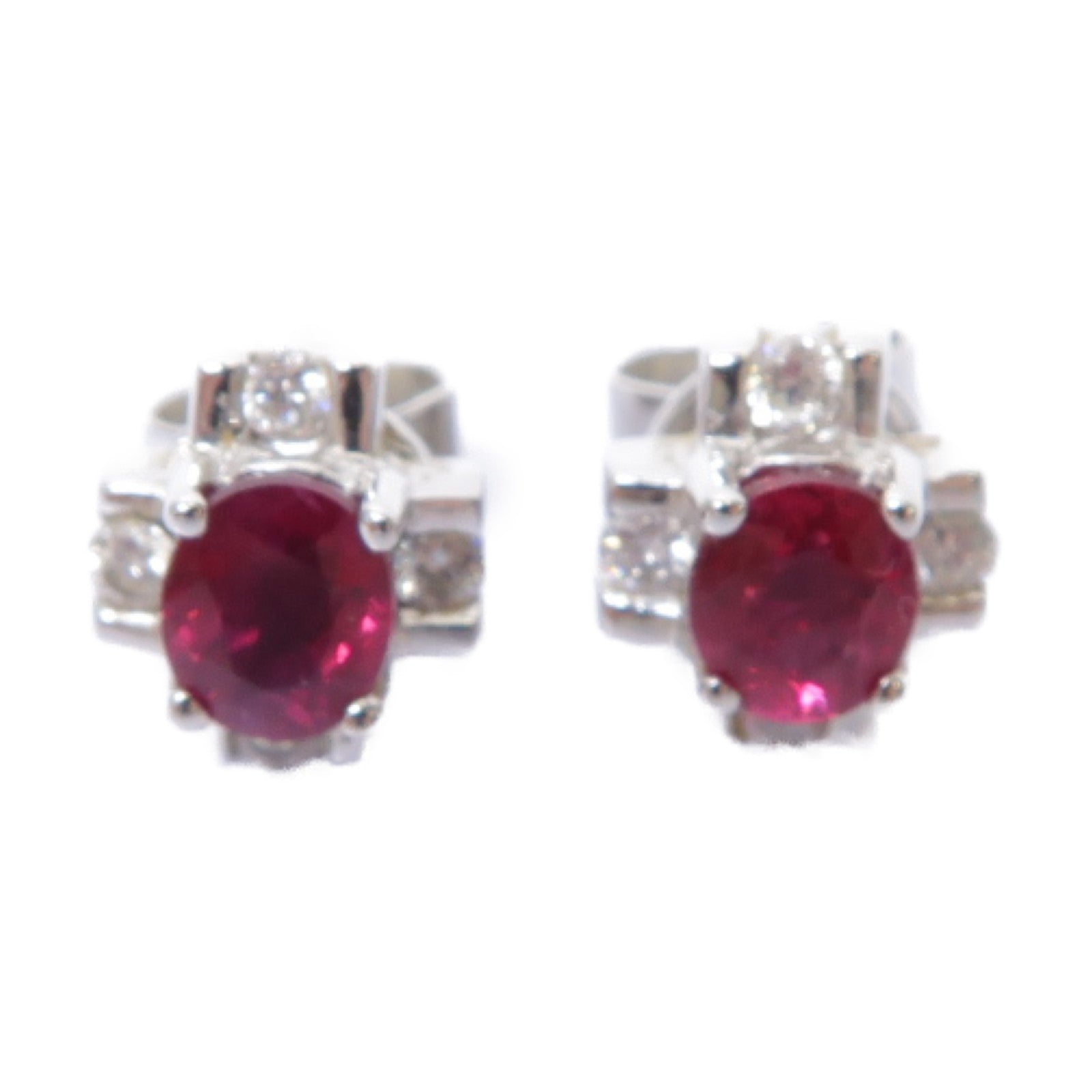 JEWELRY 【激減優惠】18K白金Ruby Earrings 0.93ct紅寶石耳環