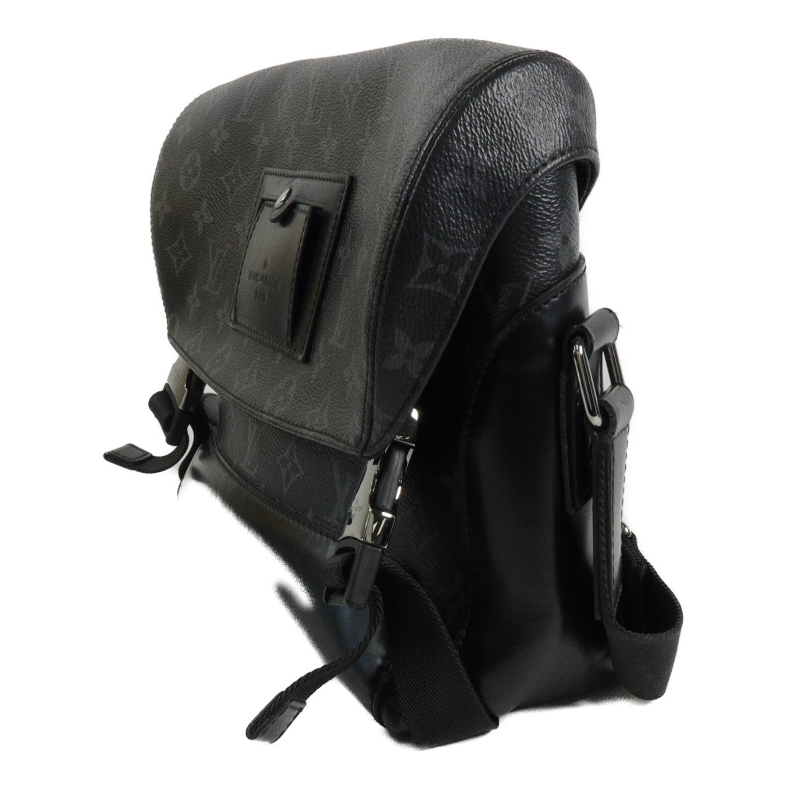 LOUIS VUITTON Monogram Eclipse Messenger PM Voyager銀扣肩背袋